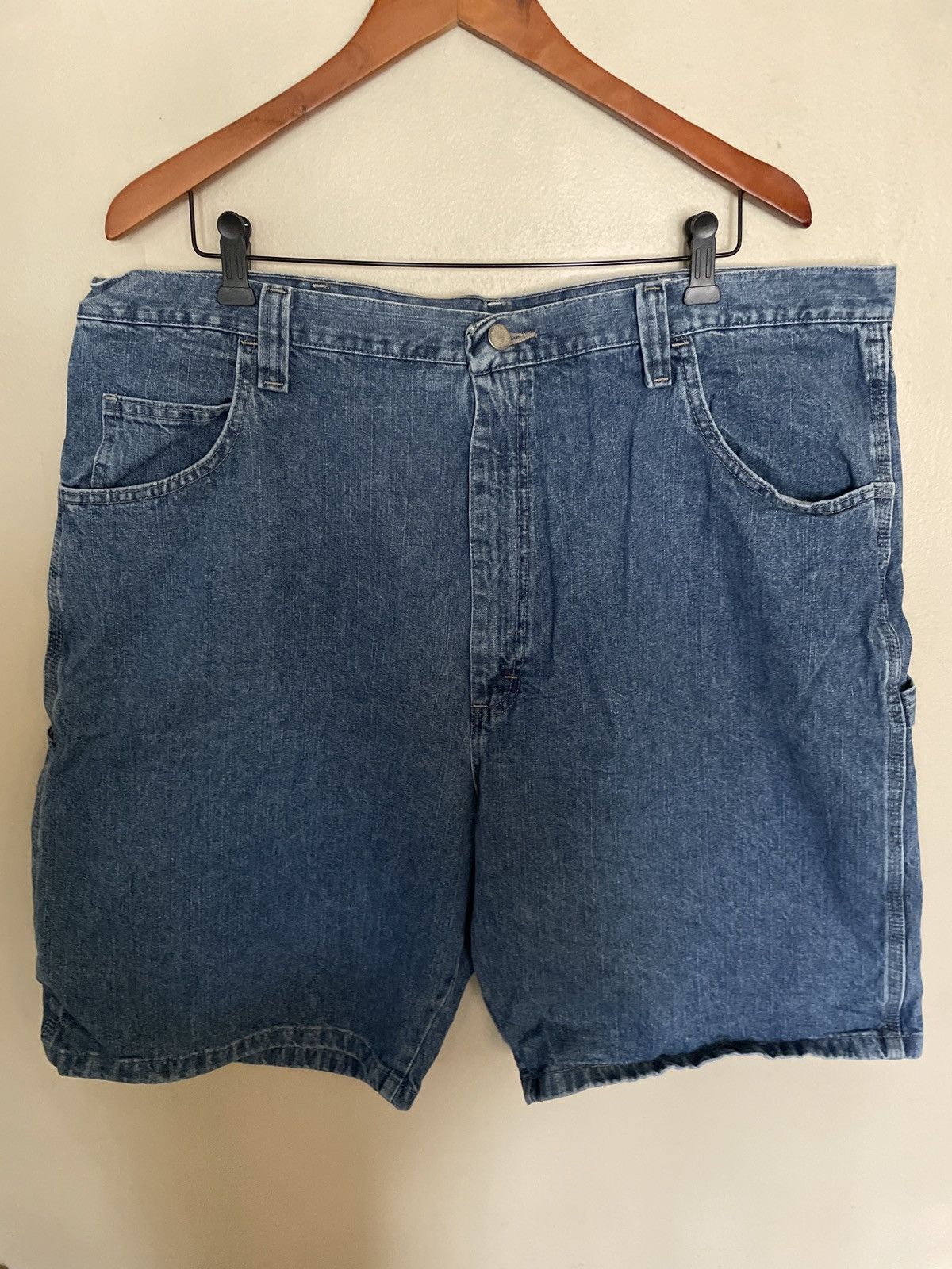 Vintage × Wrangler Wrangler Denim Jean Shorts Jorts 42 vintage BLUE Carpenter 🔥 Size US 42 / EU 58 - 1 Thumbnail