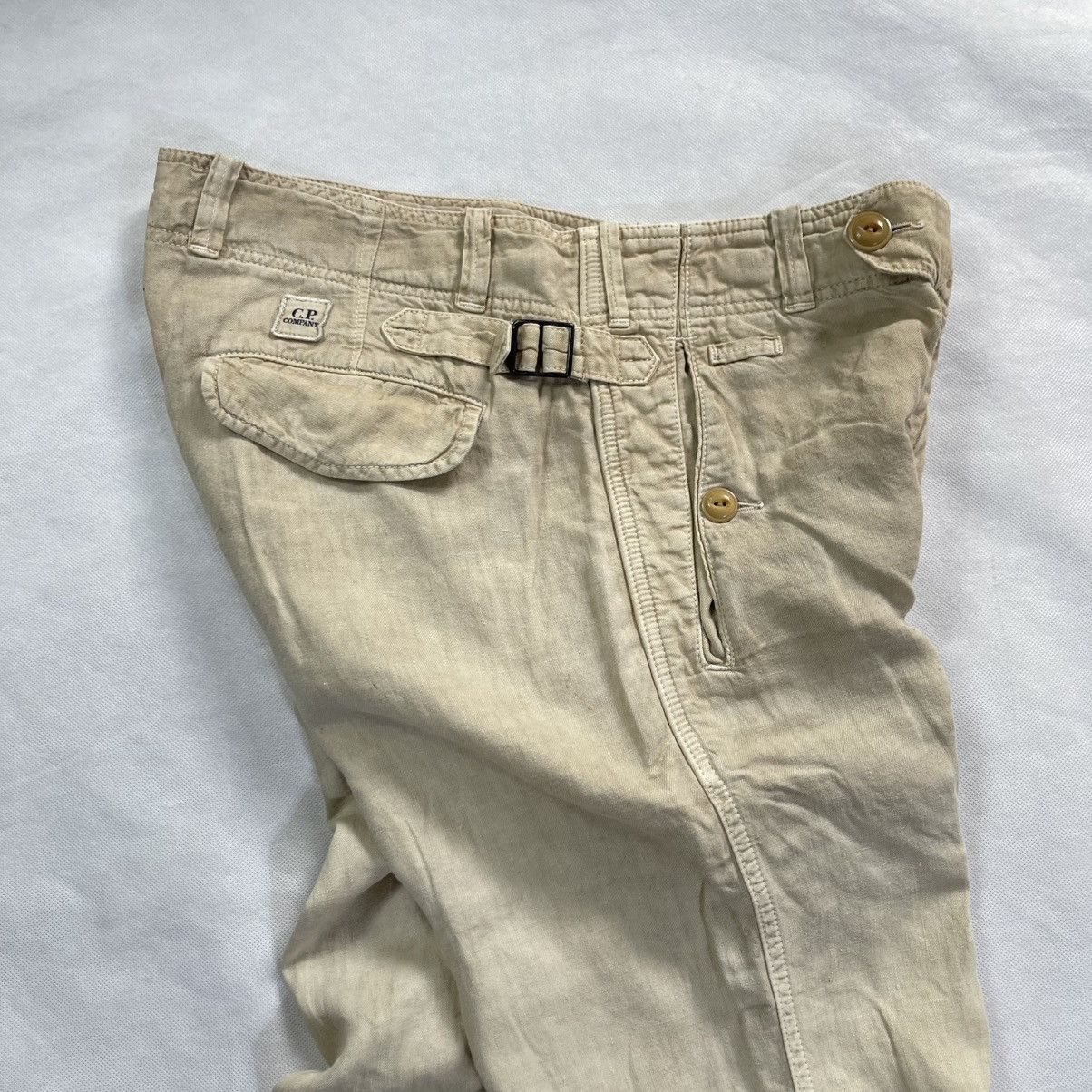 C.P. Company C.P Company Linen With Buckle Waist Military Style Pant Size US 33 - 13 Thumbnail