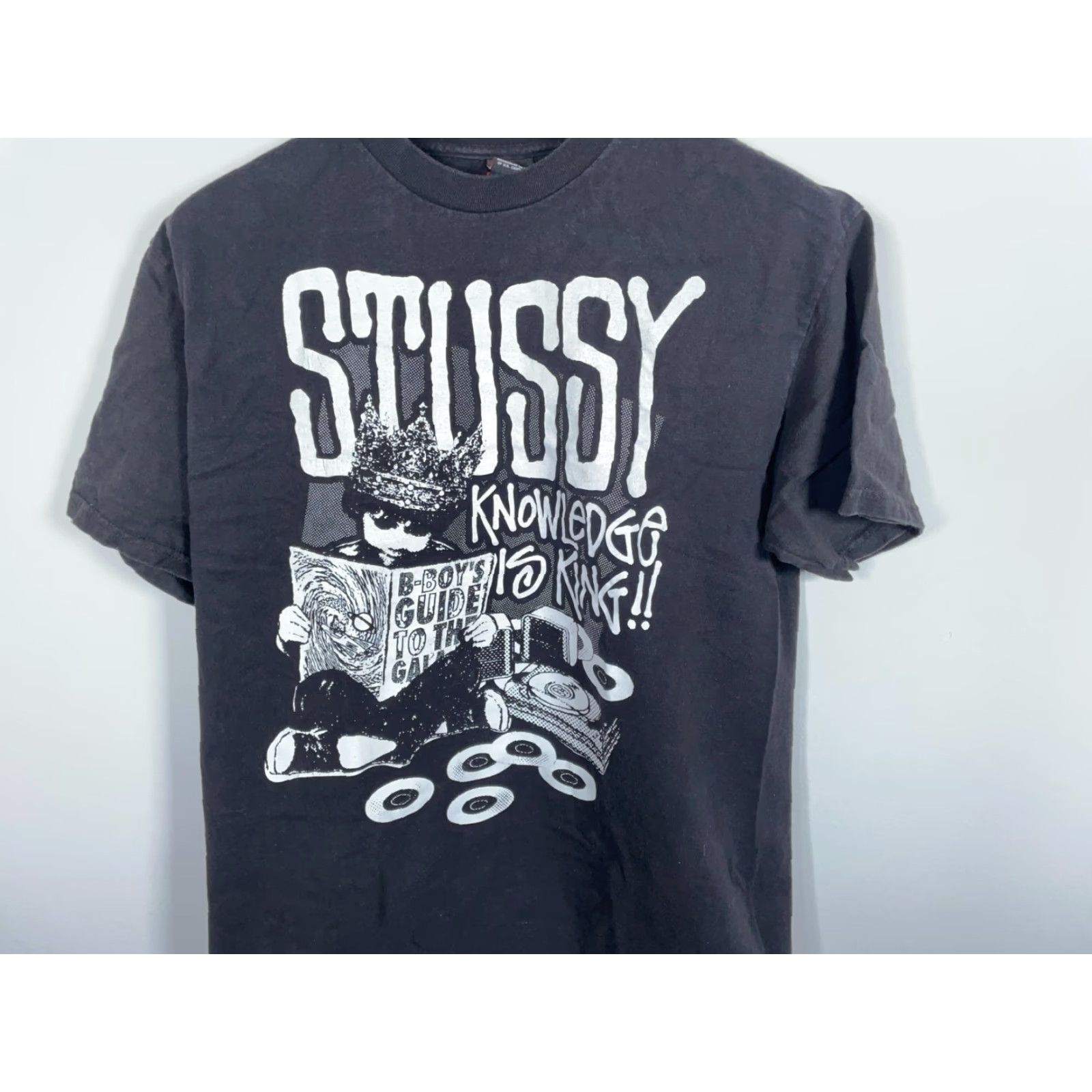 Doublet VTG Stussy Knowledge Is King T-Shirt Adult Large Black Double Sided B-Boy 90s Hip Hop Punk Mens T-Shirt Size US L / EU 52-54 / 3 - 4 Thumbnail