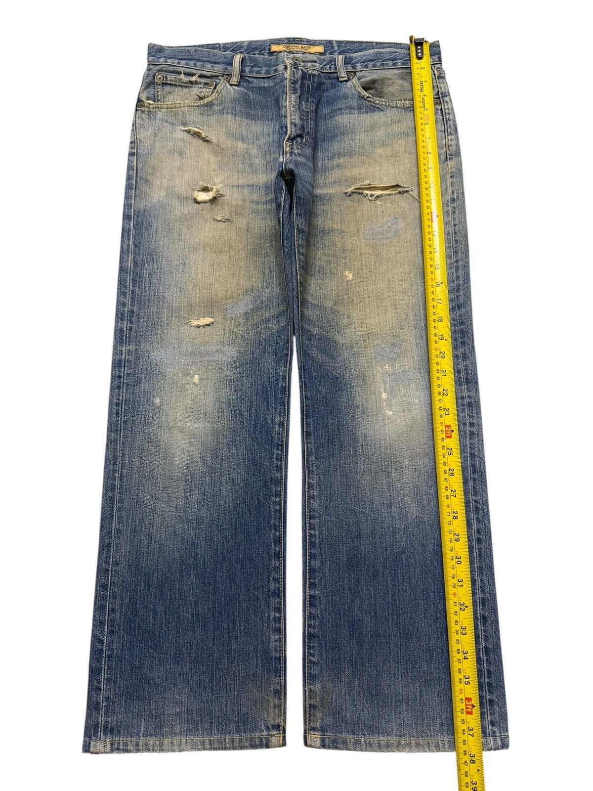 Uniqlo Vintage Y2K Japanese Uniqlo Mud Wash Distressed Wide Leg Size US 34 / EU 50 - 8 Thumbnail
