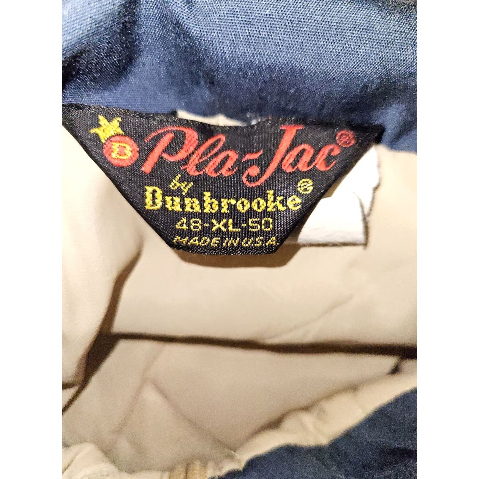 Dunbrooke VINTAGE Dunbrooke Jacket Mens XL Tan Blue Zip Snap Embroidered Railroad USA 80s 90s Comfort Pockets Full Zip Snaps Size US XL / EU 56 / 4 - 2 Thumbnail