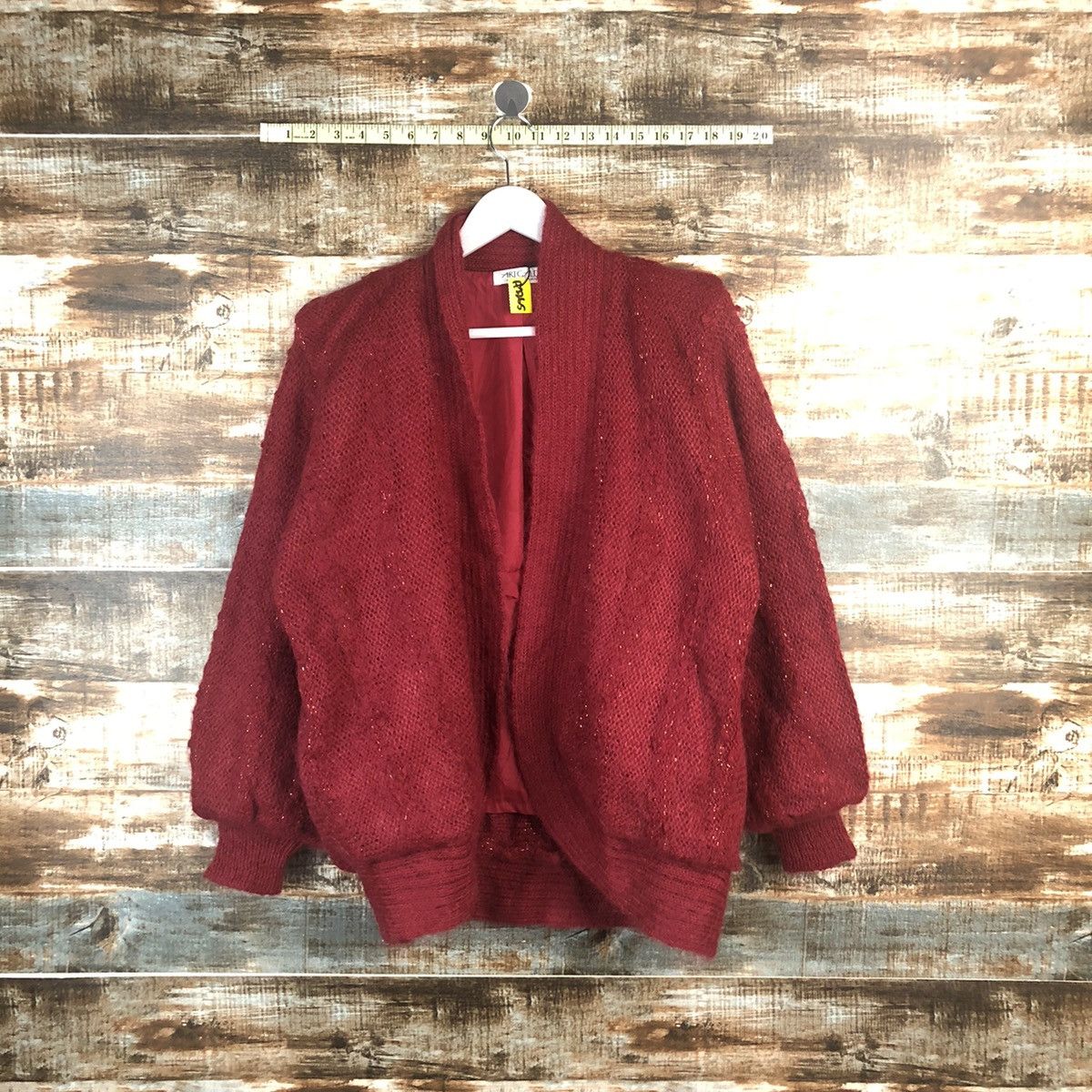 Homespun Knitwear Art Galde Red vintage Cardigan mohair Knitwear #A2265 Size XL / US 12-14 / IT 48-50 - 1 Thumbnail