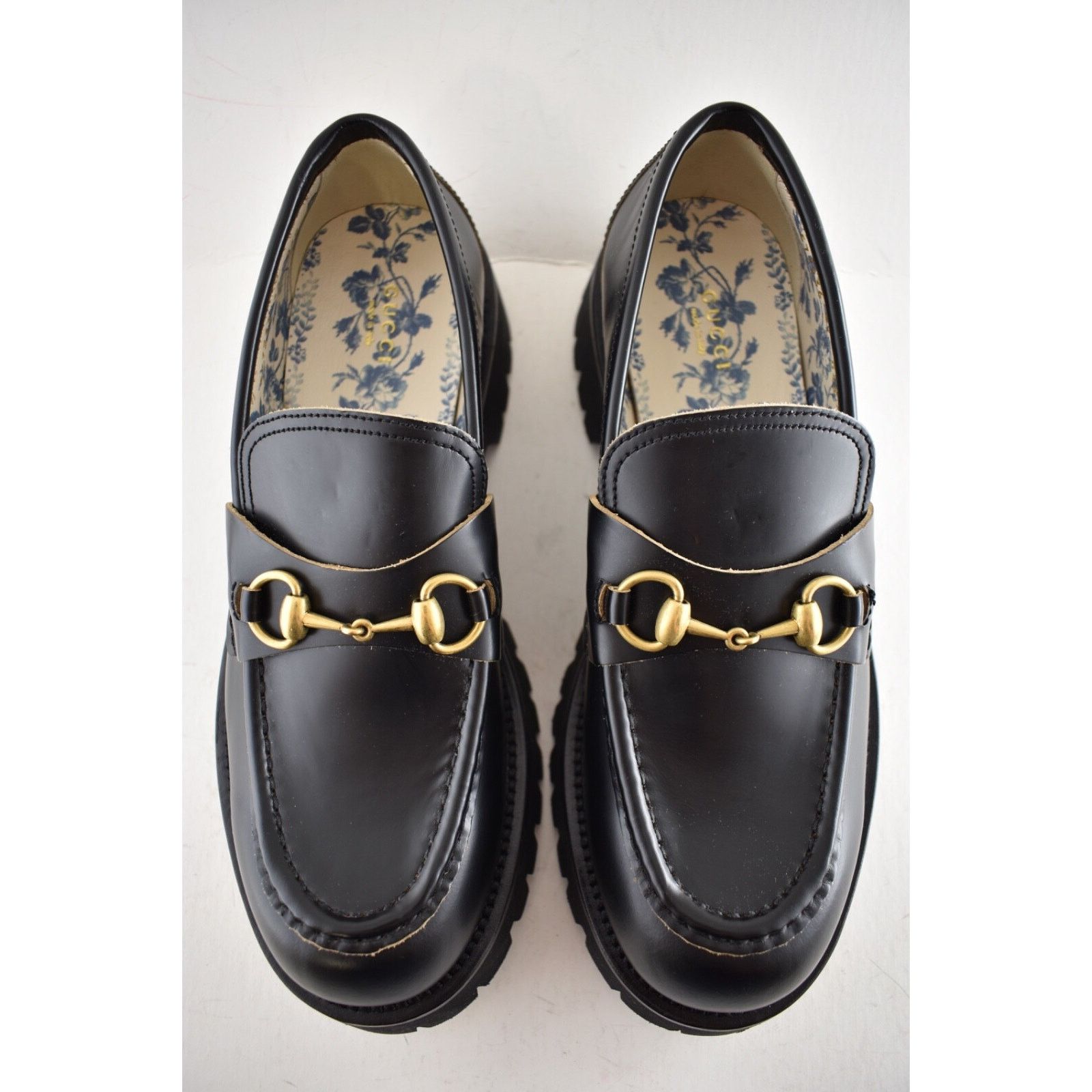Gucci Gucci Cordovan Black Leather Horsebit Lug Sole Flat Platform Size US 12 / IT 42 - 11 Thumbnail