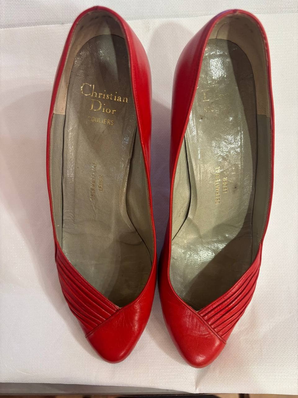 Christian Dior Monsieur Christian Dior Vintage Red Leather Pumps – Made in France Size US 7 / IT 37 - 17 Thumbnail