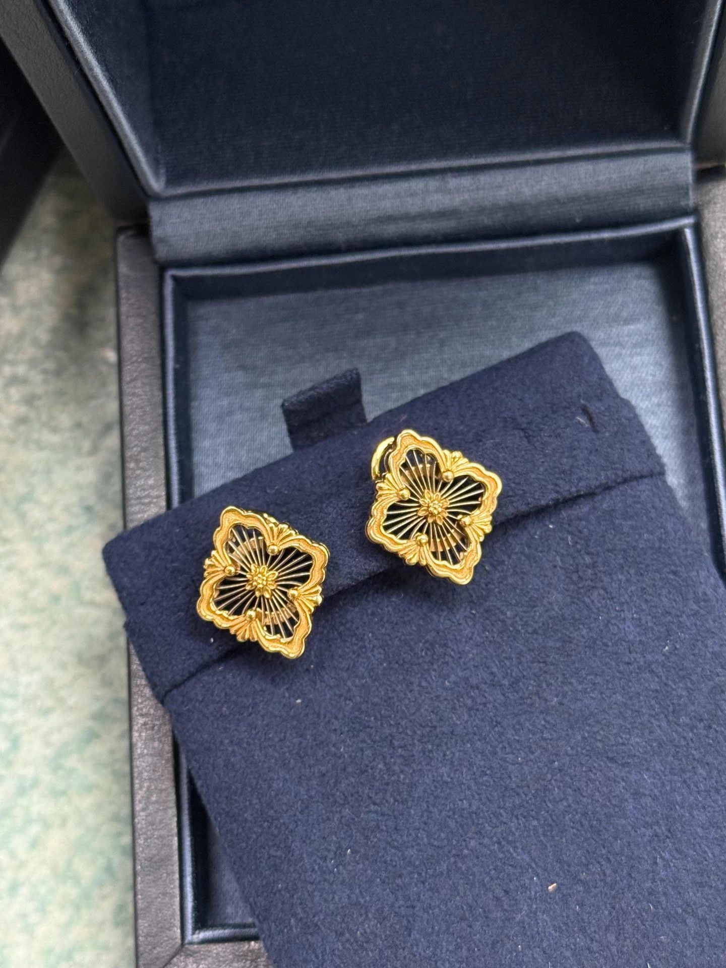Buccellati Buccellati OPERA Tulle Agate Lace Openwork Earrings w/ Box Size ONE SIZE - 2 Thumbnail