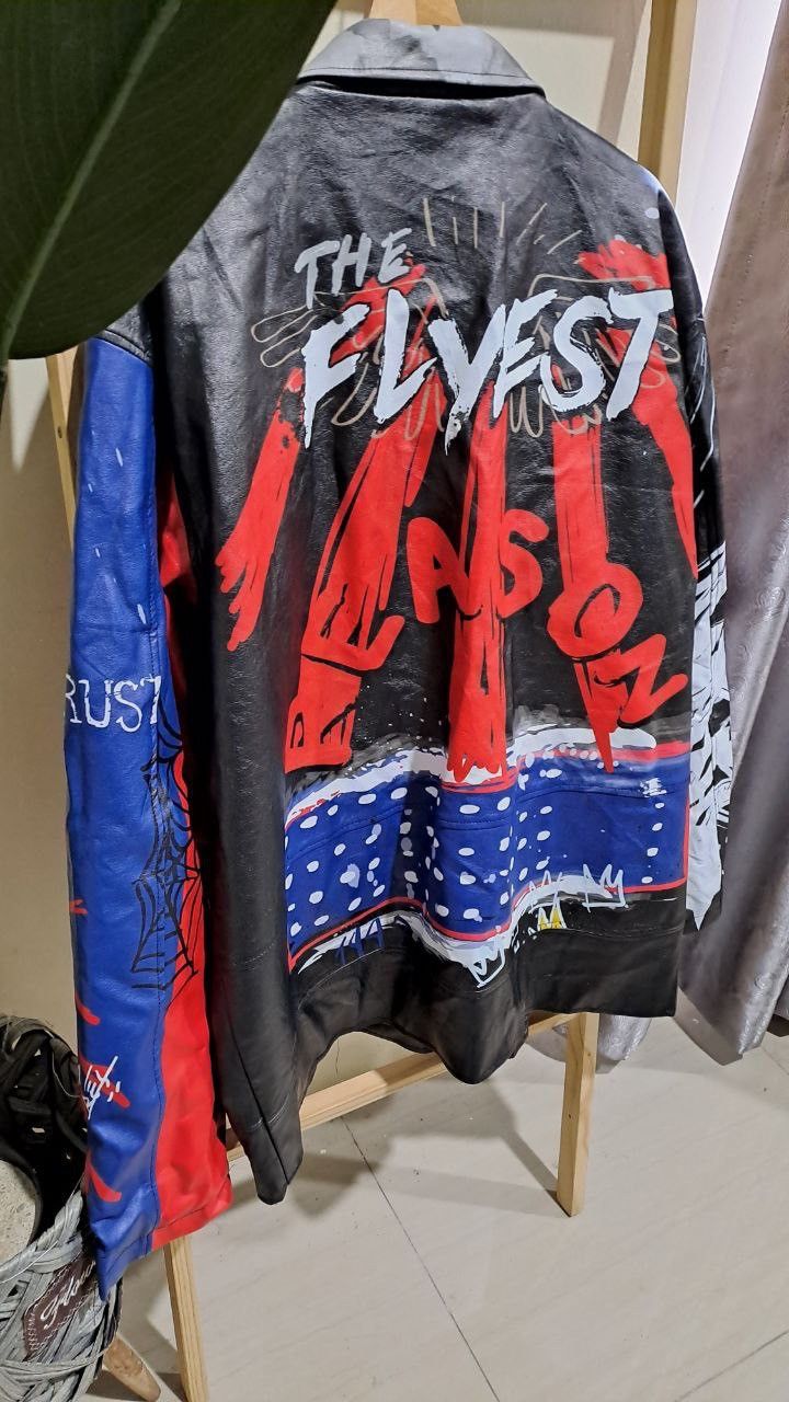 Reason NWT Reason Flyest Jean Michel Basquiat Faux Leather Jacket Size US XXL / EU 58 / 5 - 3 Thumbnail