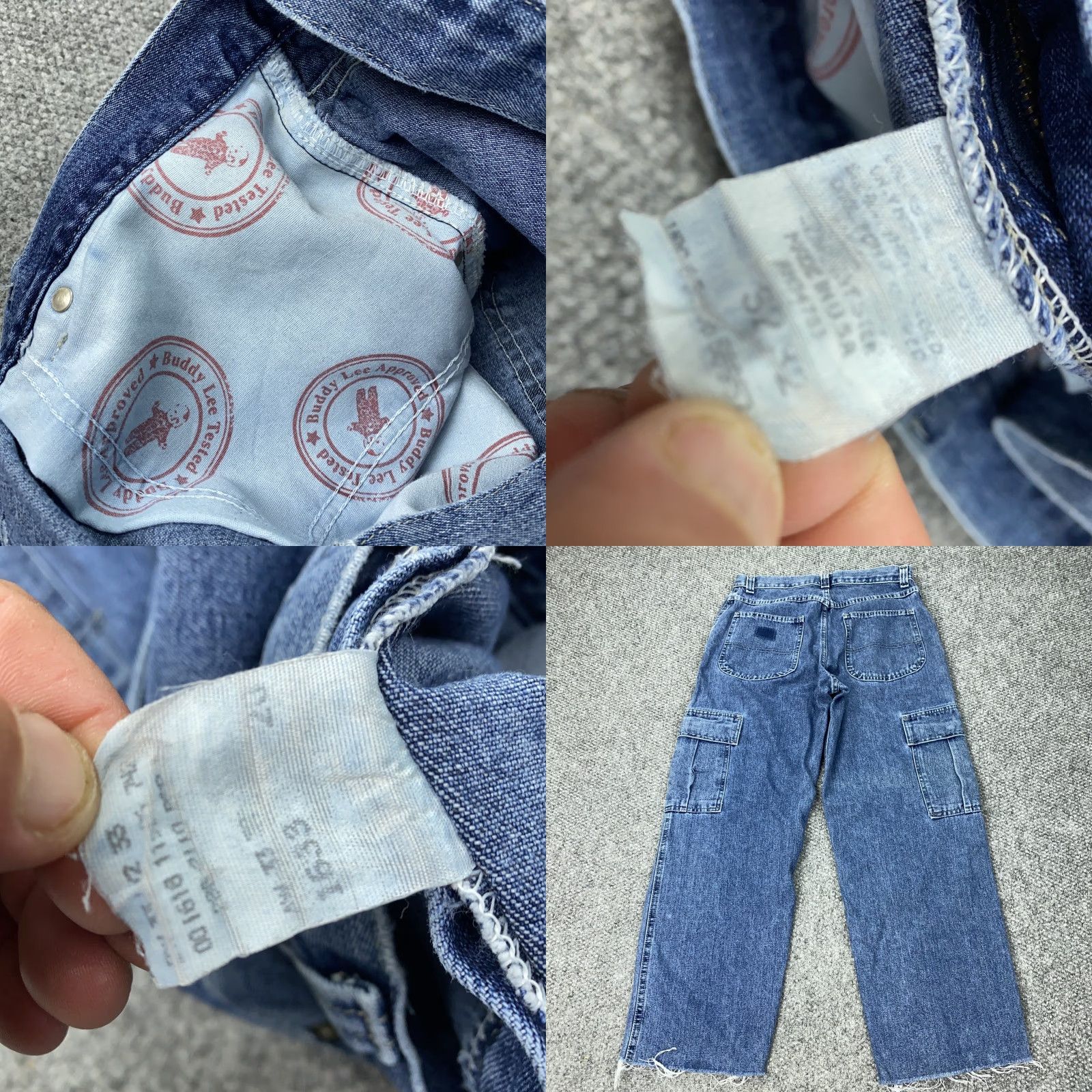 Lee VINTAGE Lee Cargo Jeans Mens 32x32 Denim Straight Relaxed Fit Workwear 90s USA Baggy Size US 32 / EU 48 - 8 Thumbnail