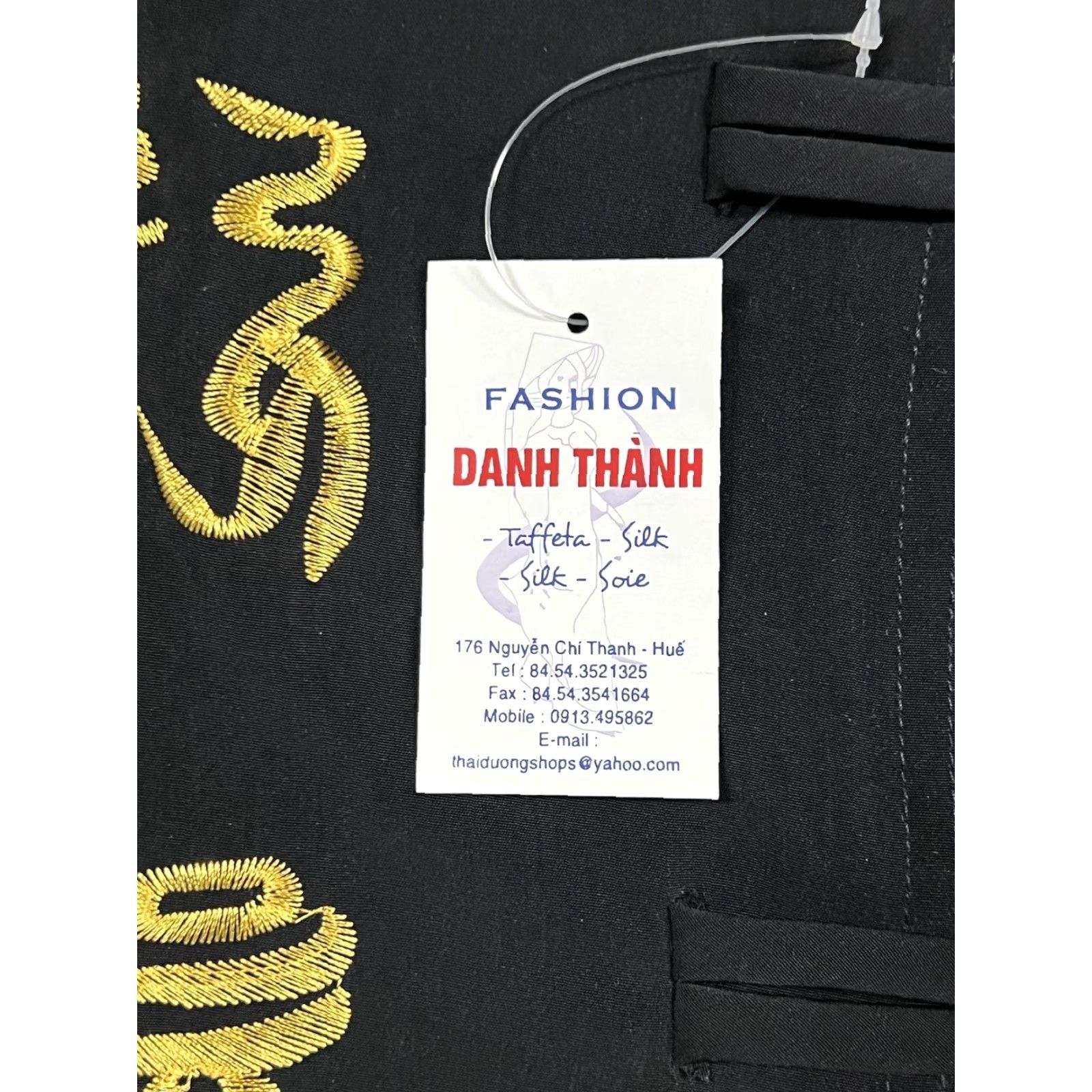 Vintage Danh Thanh Shirt Men’s XL Black Embroidered Dragon Silk NWT Size US XL / EU 56 / 4 - 7 Thumbnail