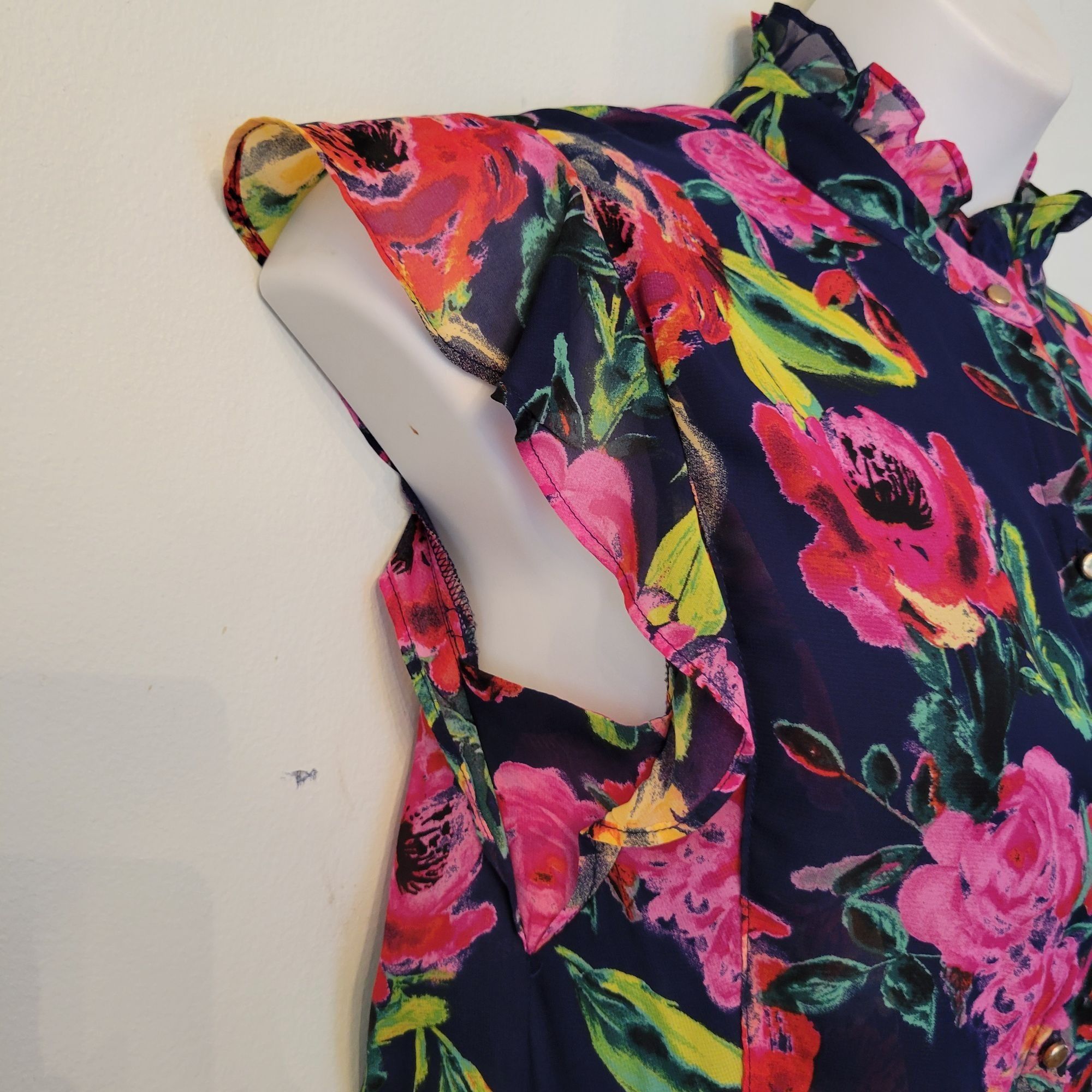 Other Julia Jordan Floral Dress 12 High Neck Modest A Line Midi Su Size XL / US 12-14 / IT 48-50 - 4 Thumbnail