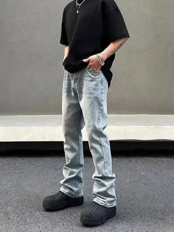 Japanese Brand Straight leg micro flared jeans Size US 30 / EU 46 - 3 Thumbnail
