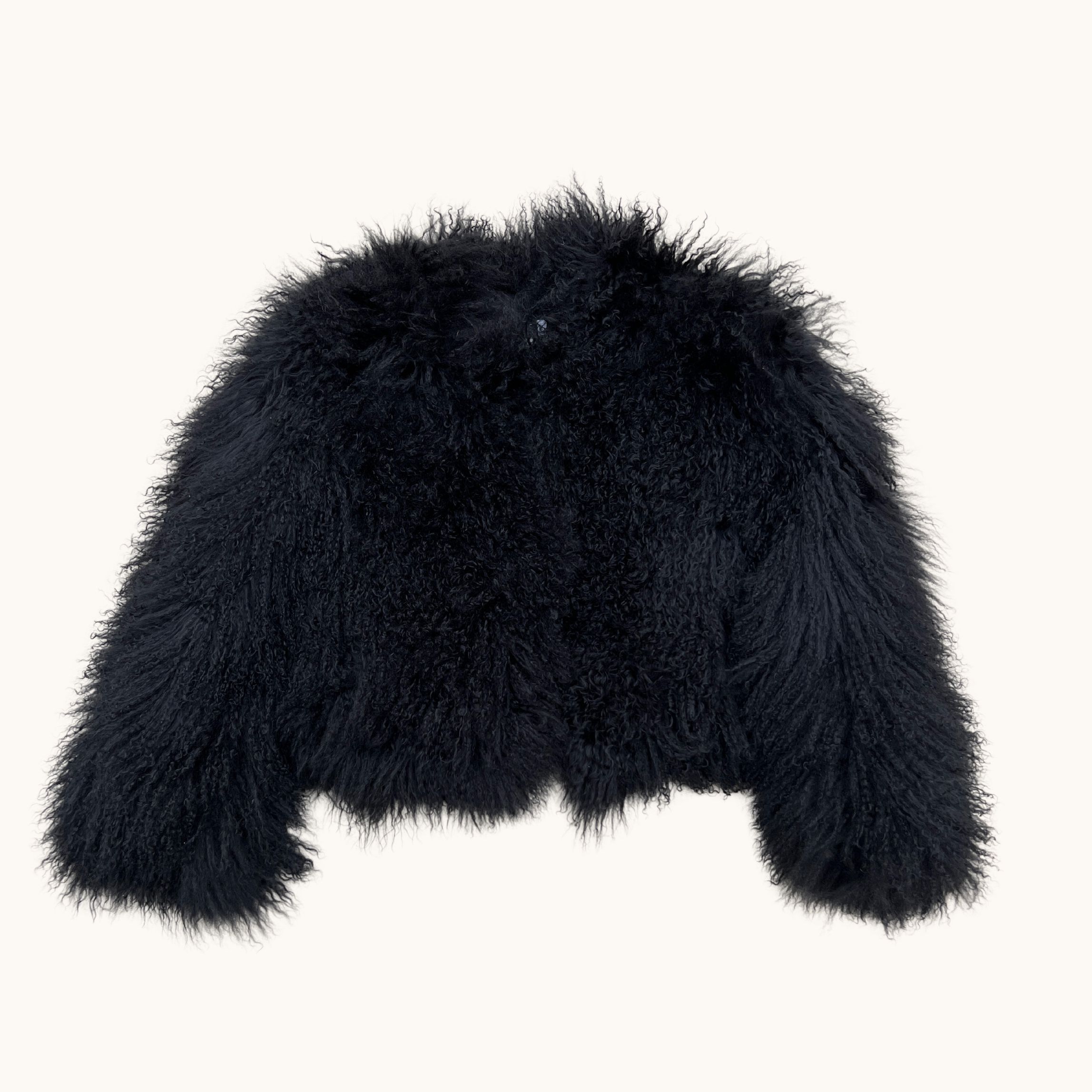 image of Michael Kors x Vintage Tibetan Lamb Fur Coat in Black, Women's (Size Medium)