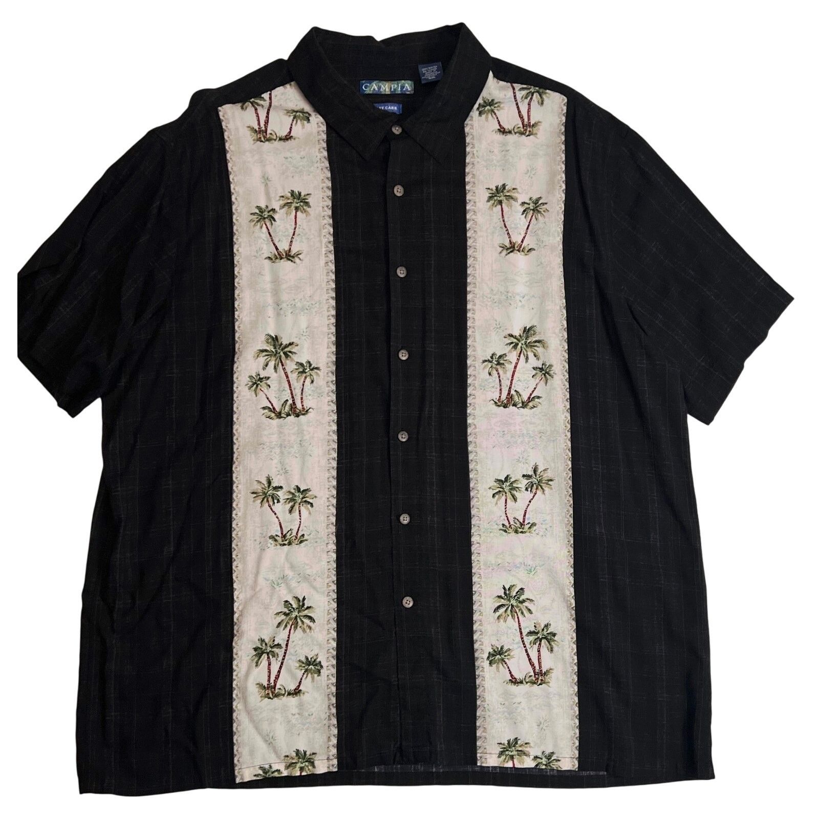 Campia Moda Campia 2XL Hawaiian Shirt Black Palm Tree Button Down Size US XXL / EU 58 / 5 - 8 Thumbnail