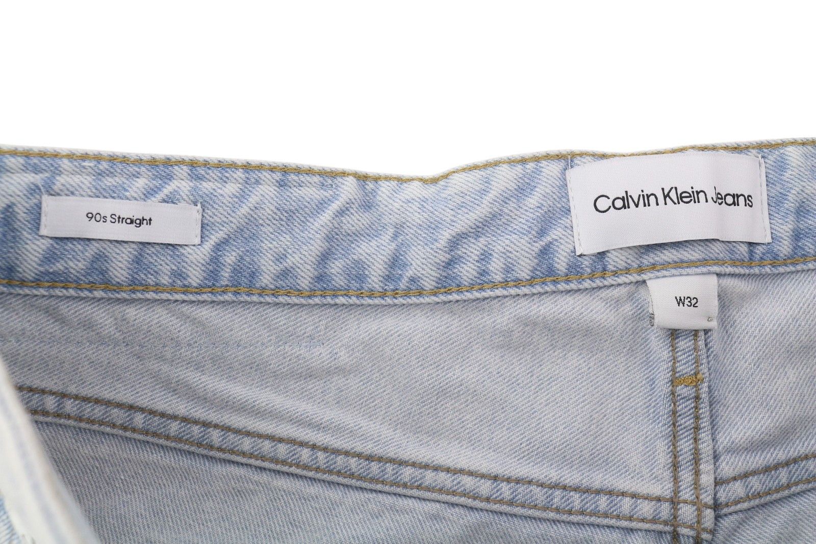 Calvin Klein 90S STRAIGHT W32 Light Blue Washed Zip Fly Denim 85299 Size US 32 / EU 48 - 6 Thumbnail