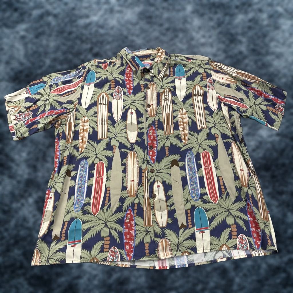 Reyn Spooner VINTAGE Reyn Spooner Shirt Mens 2XL Rayon Surf Boards Hawaiian Floral Beach 90s Size US XXL / EU 58 / 5 - 1 Thumbnail