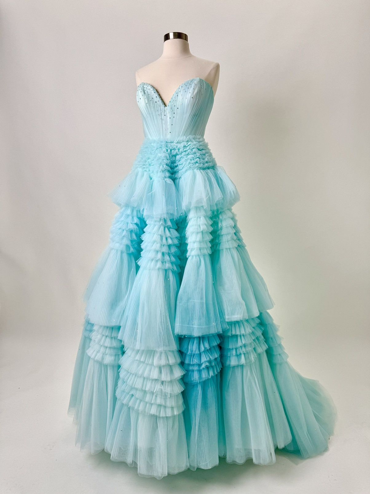 Other Brand New US 8 Anna Augusta Maxi Aqua Evening Dress Size M / US 6-8 / IT 42-44 - 2 Thumbnail