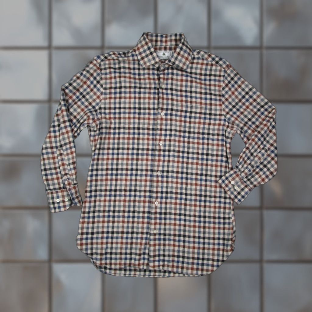 CO Carroll Co Beverly Hills Shirt Mens Medium Beige Button Up Wool Blend Work Hike Size US M / EU 48-50 / 2 - 1 Thumbnail