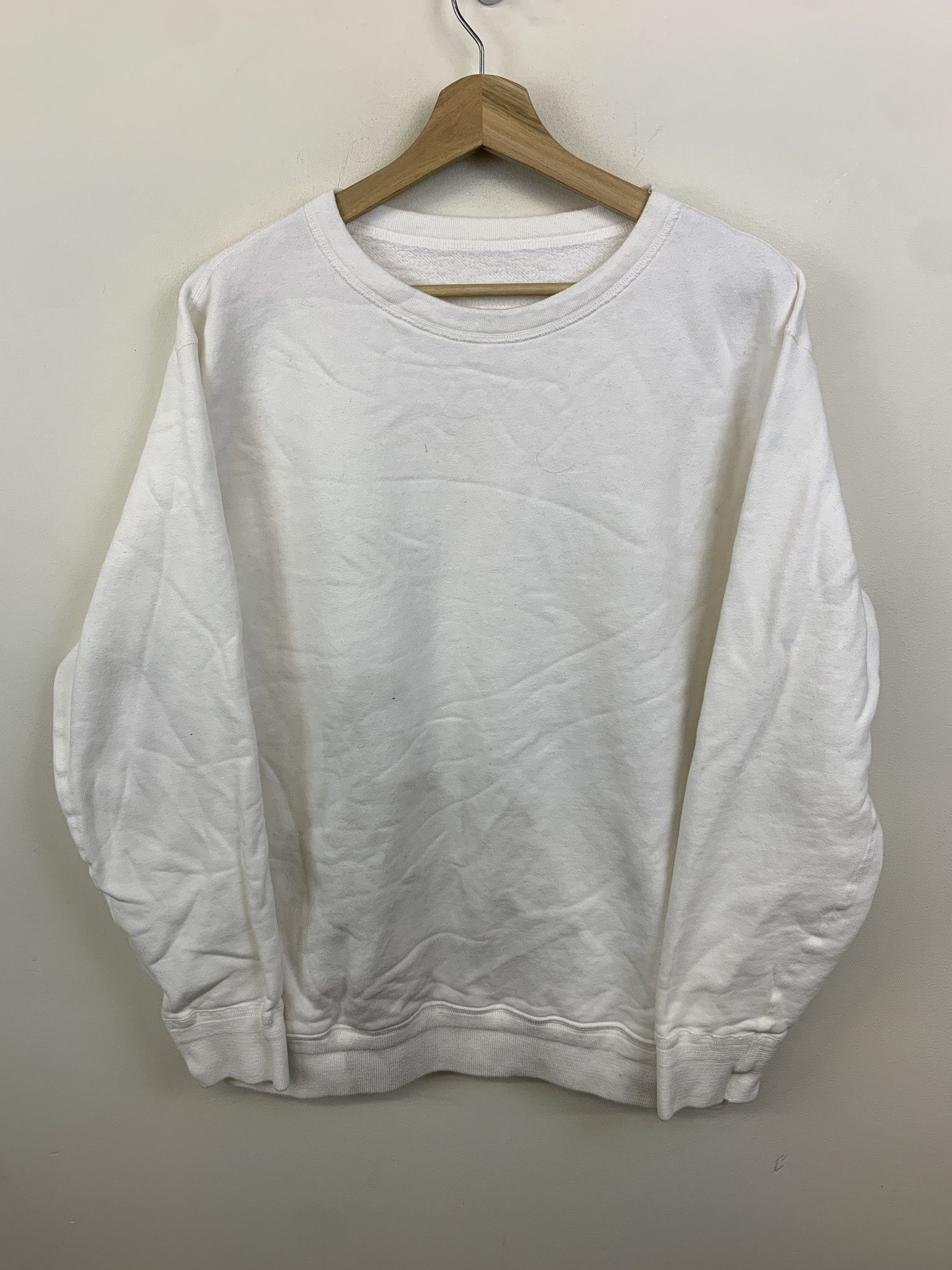 Vintage Vintage Crewneck 1990s Blank White Crewneck Size XL Size US XL / EU 56 / 4 - 1 Thumbnail