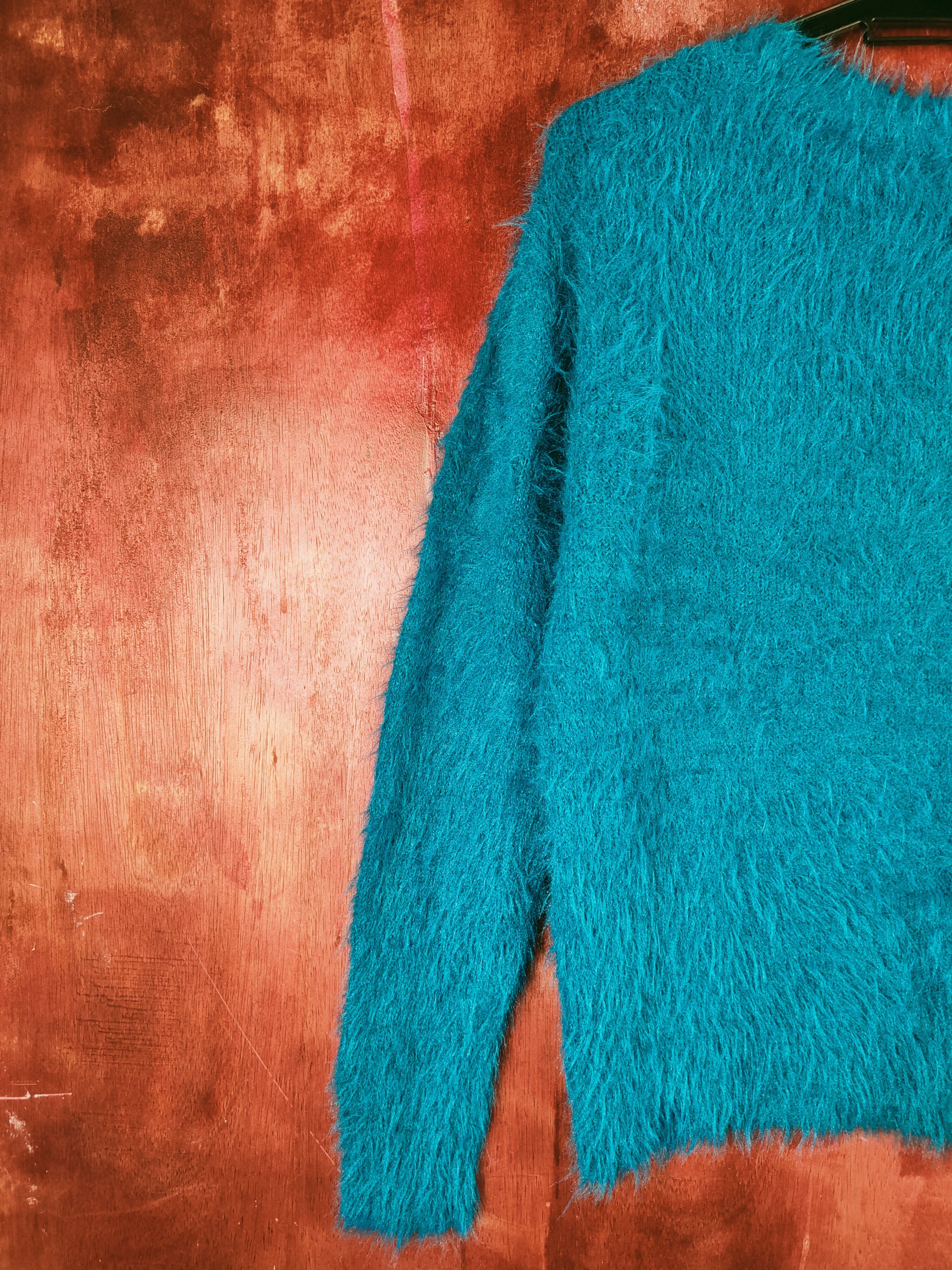 Japanese Brand × Vintage Hot Stuff 🔥 Khalita Turquoise Fur Mohair Knitwear Size L / US 10 / IT 46 - 8 Thumbnail