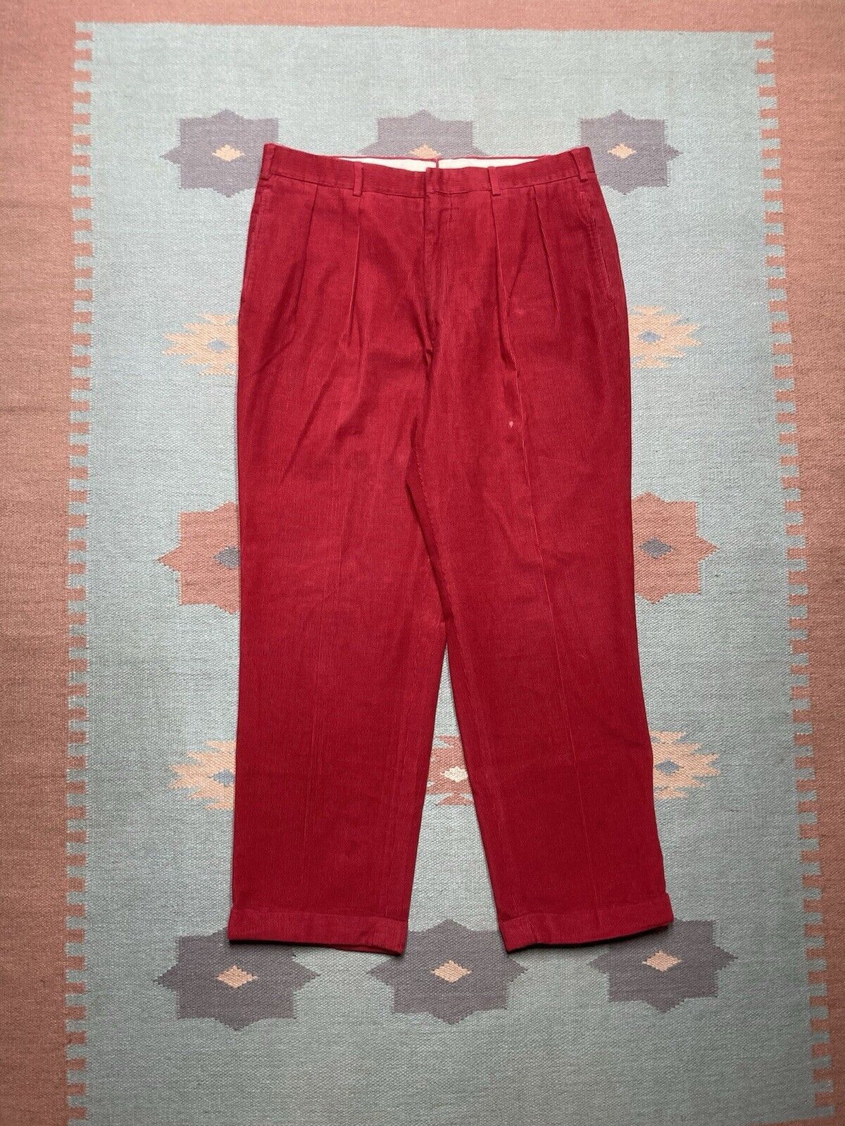 Ben Silver × Vintage Ben silver Charleston corduroy pants pleated cuff golf 36x31 Size US 36 / EU 52 - 1 Thumbnail