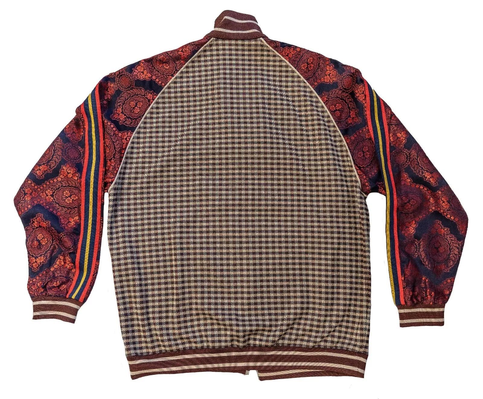 Gucci GUCCI Satin Brown Red Jacquard Track Suite Jacket Bomber Size US S / EU 44-46 / 1 - 9 Thumbnail