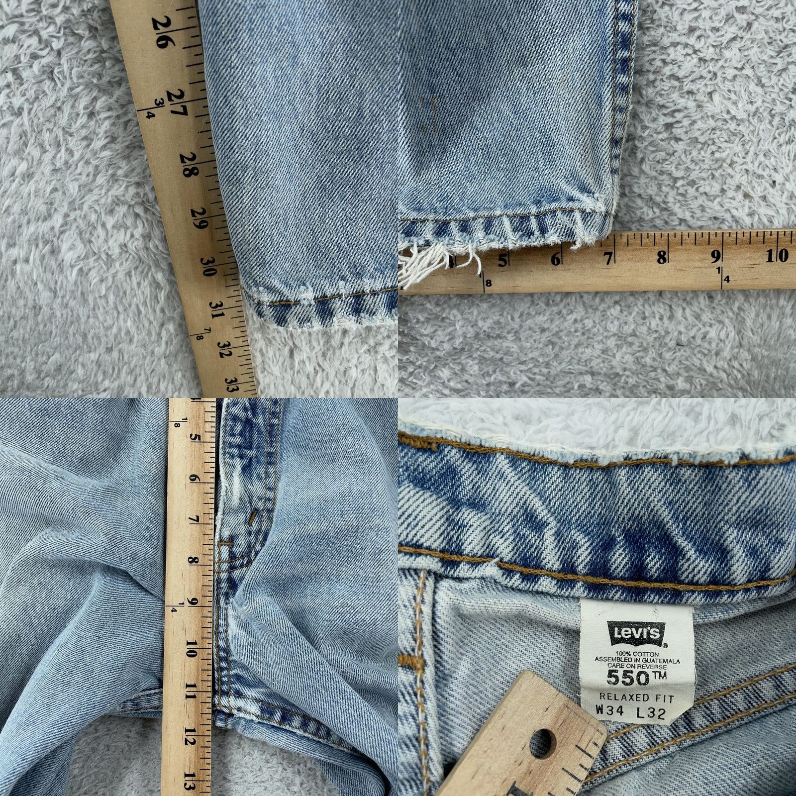 Levi's VINTAGE Levi's 550 Jeans 34x32 Relaxed Fit Light Wash Denim Orange Tab Men 34 Inseam 32 Size US 34 / EU 50 - 10 Thumbnail