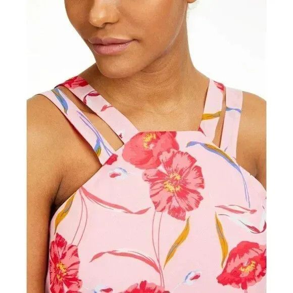 Bar III Bar III Printed Trapeze Dress, Pink/Red, Sz. XS Size XS / US 0-2 / IT 36-38 - 3 Thumbnail