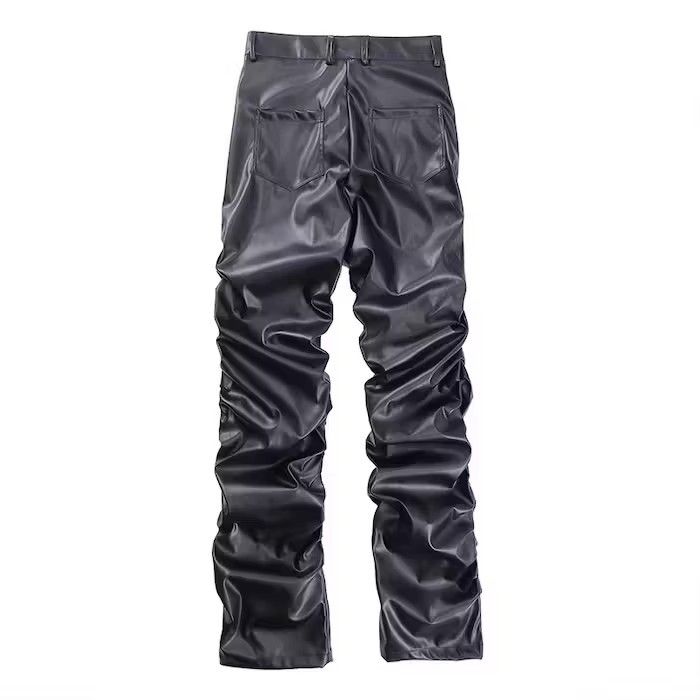 Japanese Brand × Leather PU Leather Ruched Casual Pant Size US 34 / EU 50 - 5 Thumbnail
