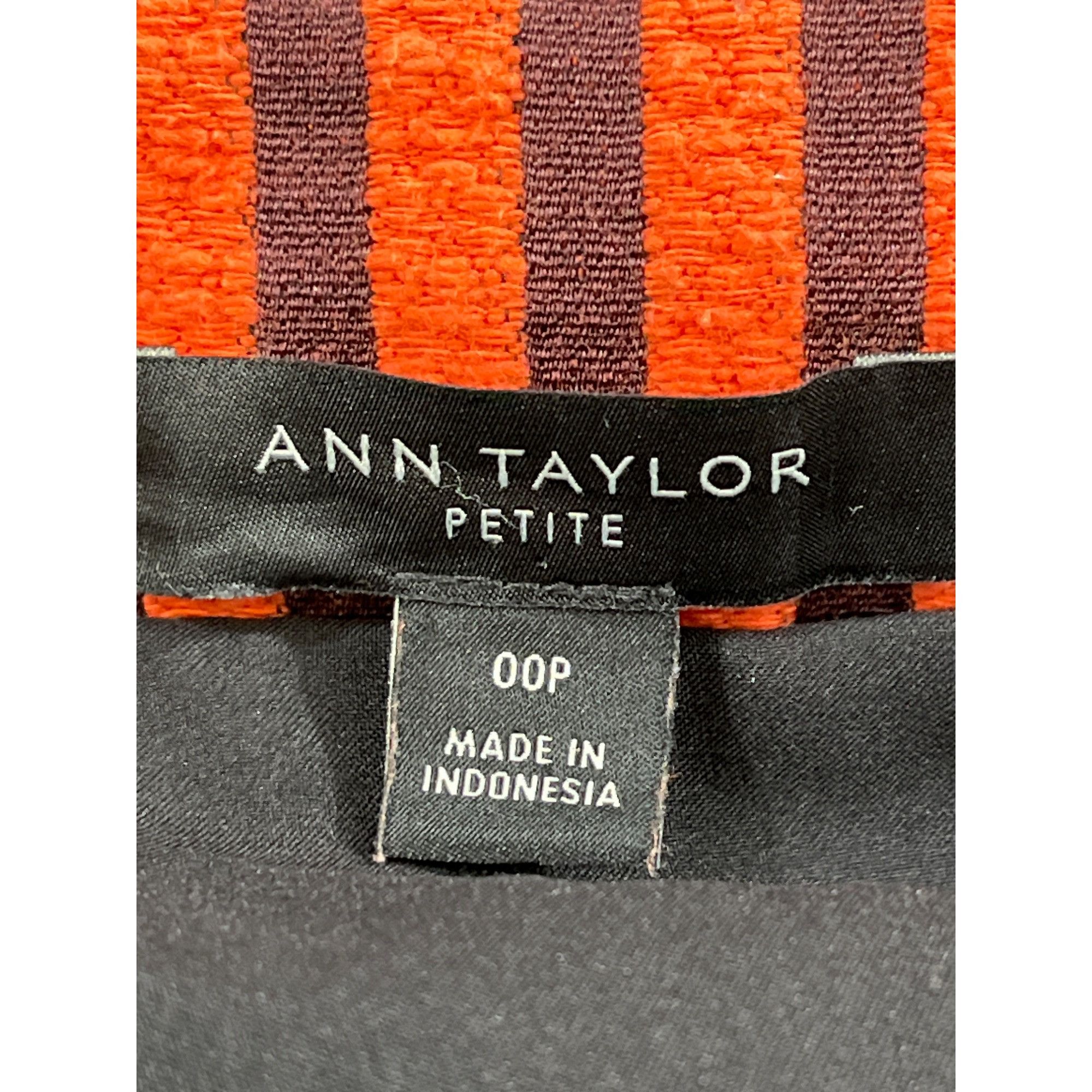 Ann Taylor Ann Taylor Petite Women's Orange Mala Striped Blazer Size 00 Size XXS / US 00 / IT 34 - 5 Thumbnail