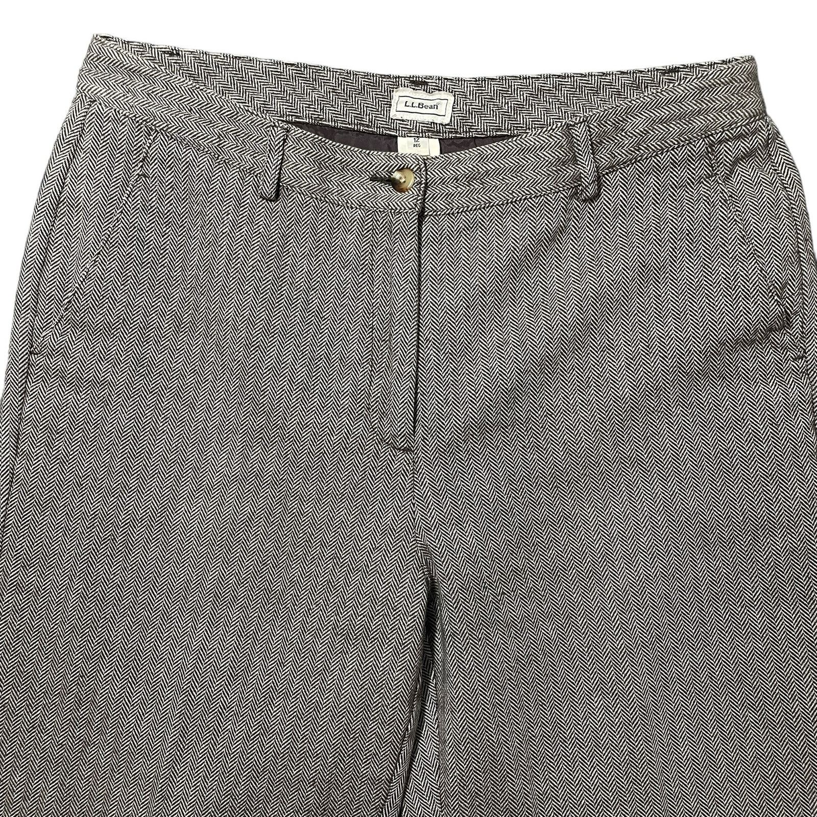 L.L. Bean LL Bean Herringbone Twill Trousers Pants Brown Tan Size 12 Size 34" / US 12 / IT 48 - 2 Thumbnail