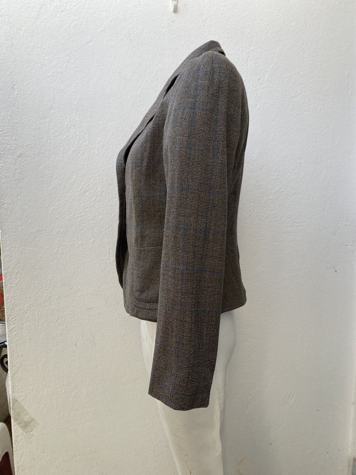 Max Mara Max Mara Blazer Wool Brown Check Jacket Size 42 circa 2010 Size L / US 10 / IT 46 - 4 Thumbnail