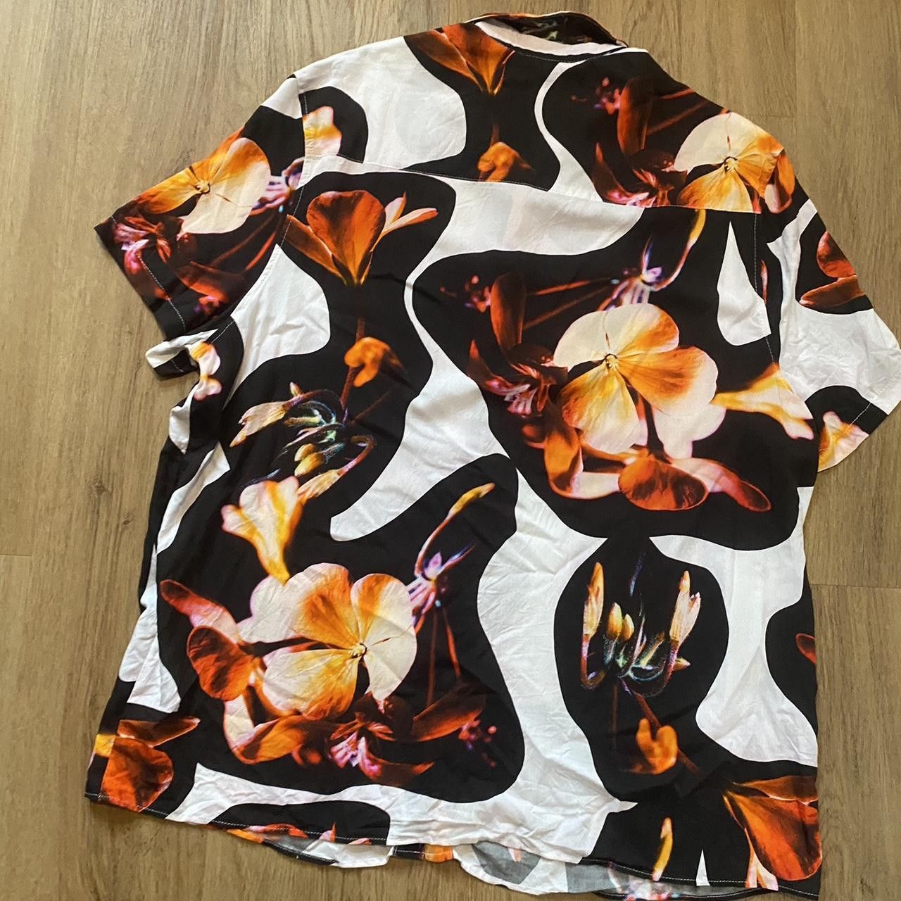 Asos Black and orange floral print button up shirt Size US XXL / EU 58 / 5 - 2 Thumbnail