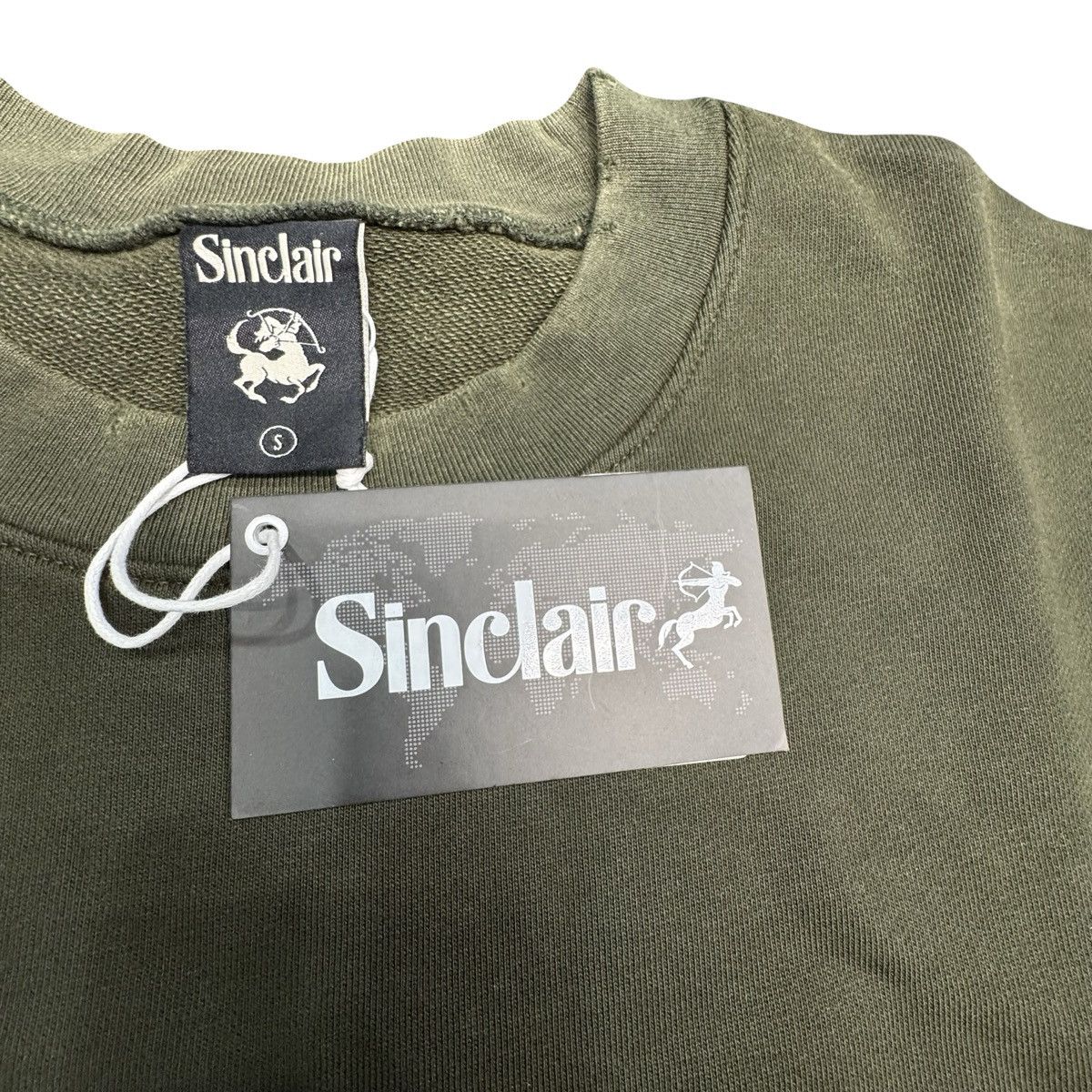 Sinclair Global Sinclair Global Distressed Crewneck Hunter Green Small BNWT Size US S / EU 44-46 / 1 - 3 Thumbnail