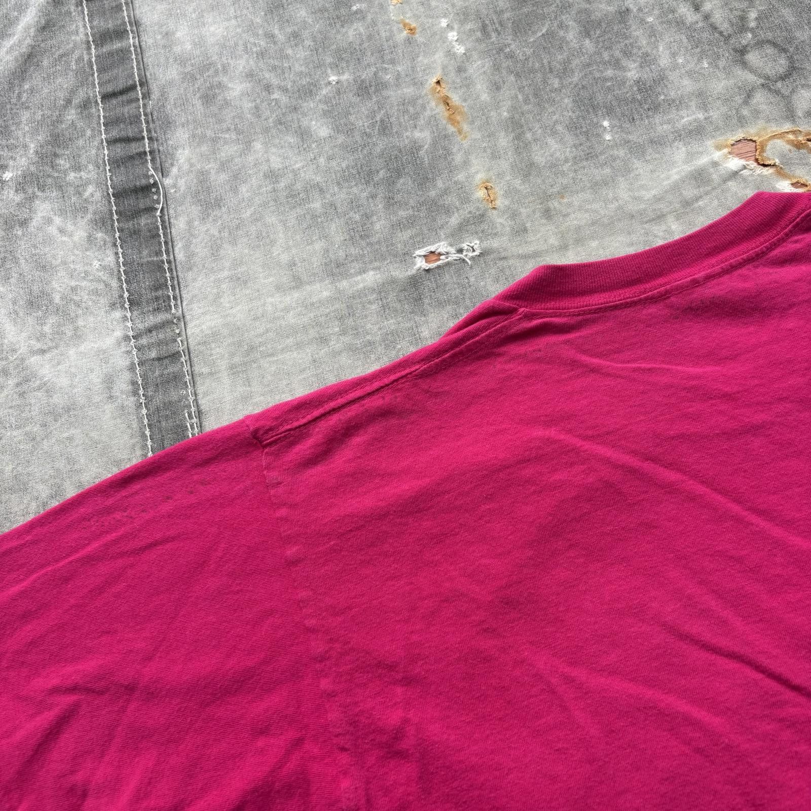 Fruit Of The Loom Vintage 90s Blank Pink Selvedge Pocket Grunge Skater Shirt Size US XL / EU 56 / 4 - 6 Thumbnail