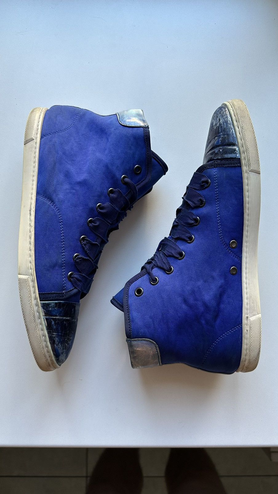 Lanvin Lanvin Nylon & Leather Blue High Top Sneakers Italy Size 41 Size US 8 / EU 41 - 4 Thumbnail