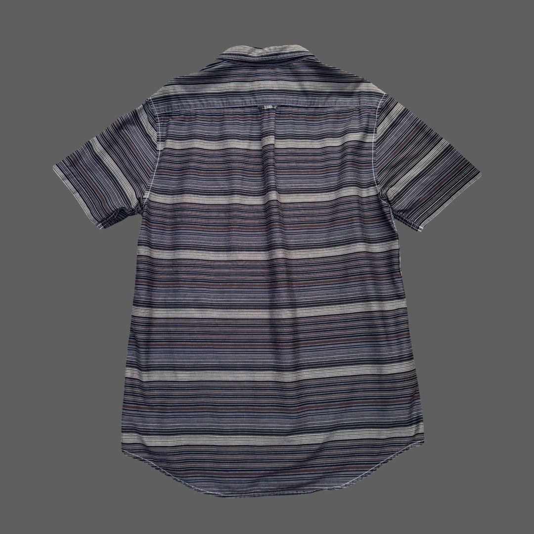 Rhythm Rhythm Striped Gray Short Sleeve Button Up Mens XL Size US XL / EU 56 / 4 - 7 Thumbnail