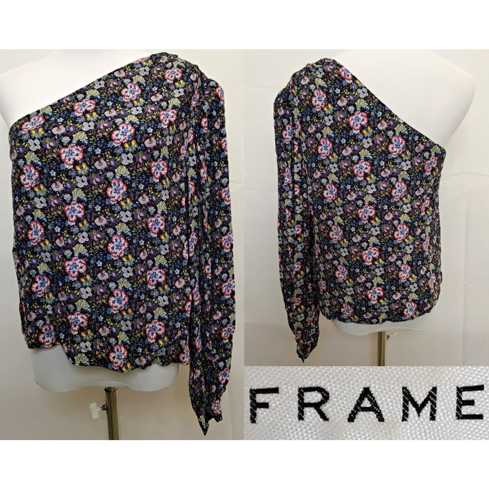 Frame FRAME One Shoulder Top Women's Medium Floral Print Size M / US 6-8 / IT 42-44 - 1 Thumbnail