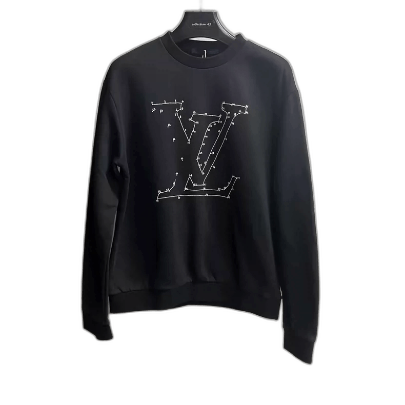 Louis Vuitton Black Logo Sweatshirt with Studs-2506