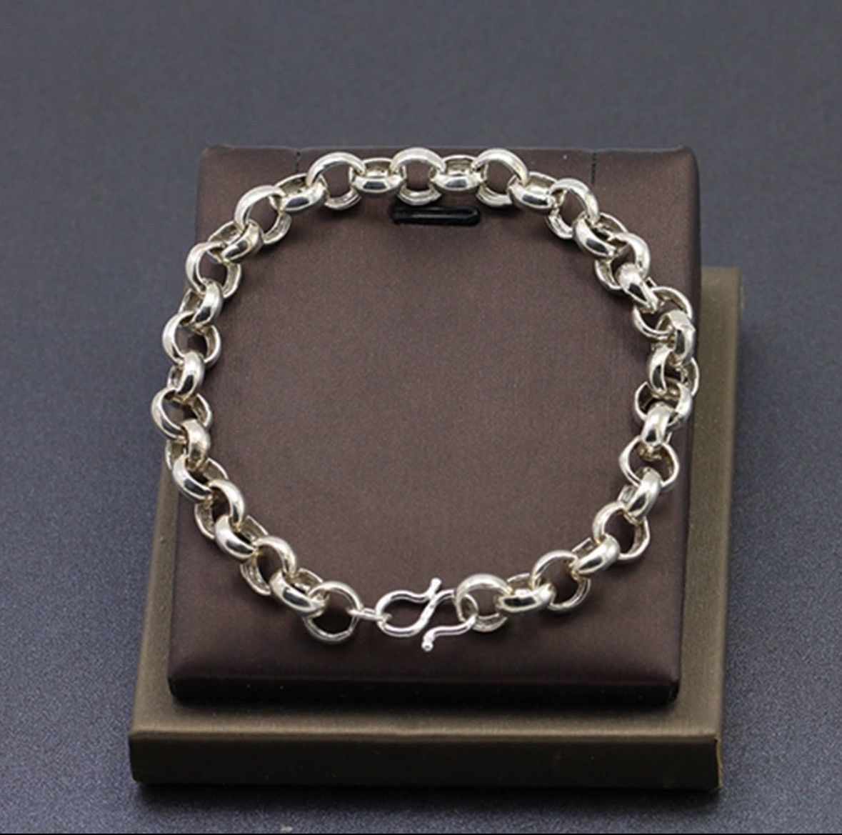 Vintage 925 chain 8mm thick smooth circle ring O-shaped pearl chain Size ONE SIZE - 1 Thumbnail