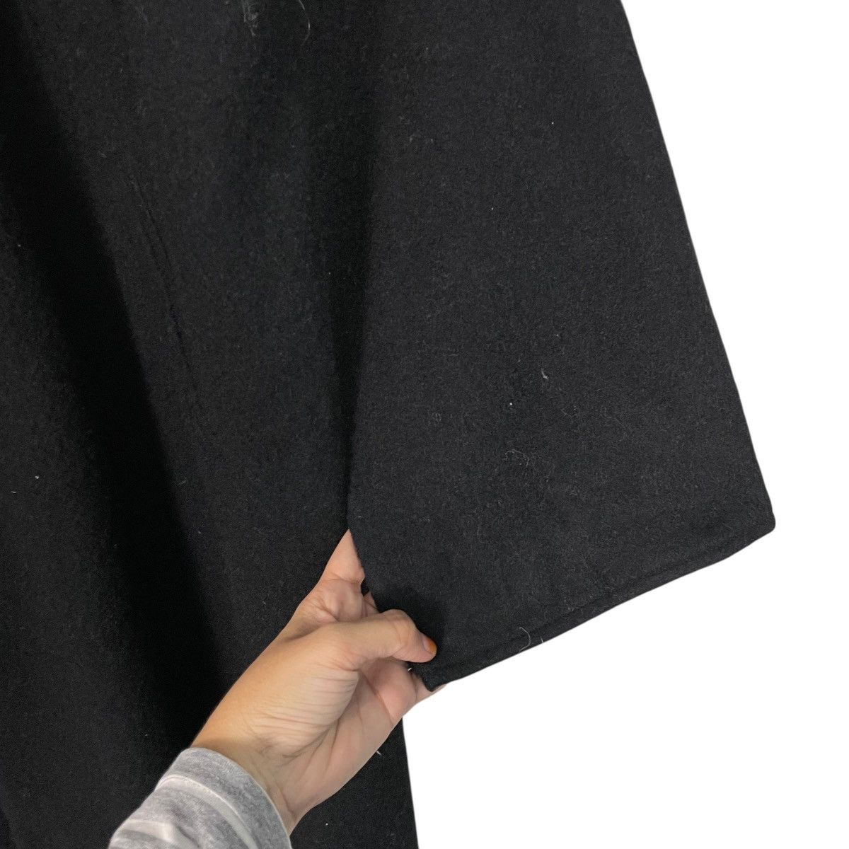 Japanese Brand Nice Design Emico Black Wool Overcoat Size M / US 6-8 / IT 42-44 - 14 Thumbnail