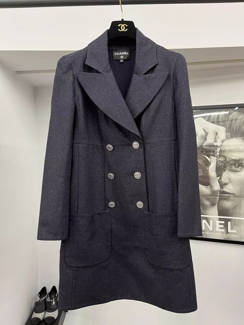 Chanel Chanel Black Double-Breasted Blazer Dress - dmc Size US 36 / EU 52 - 1 Thumbnail