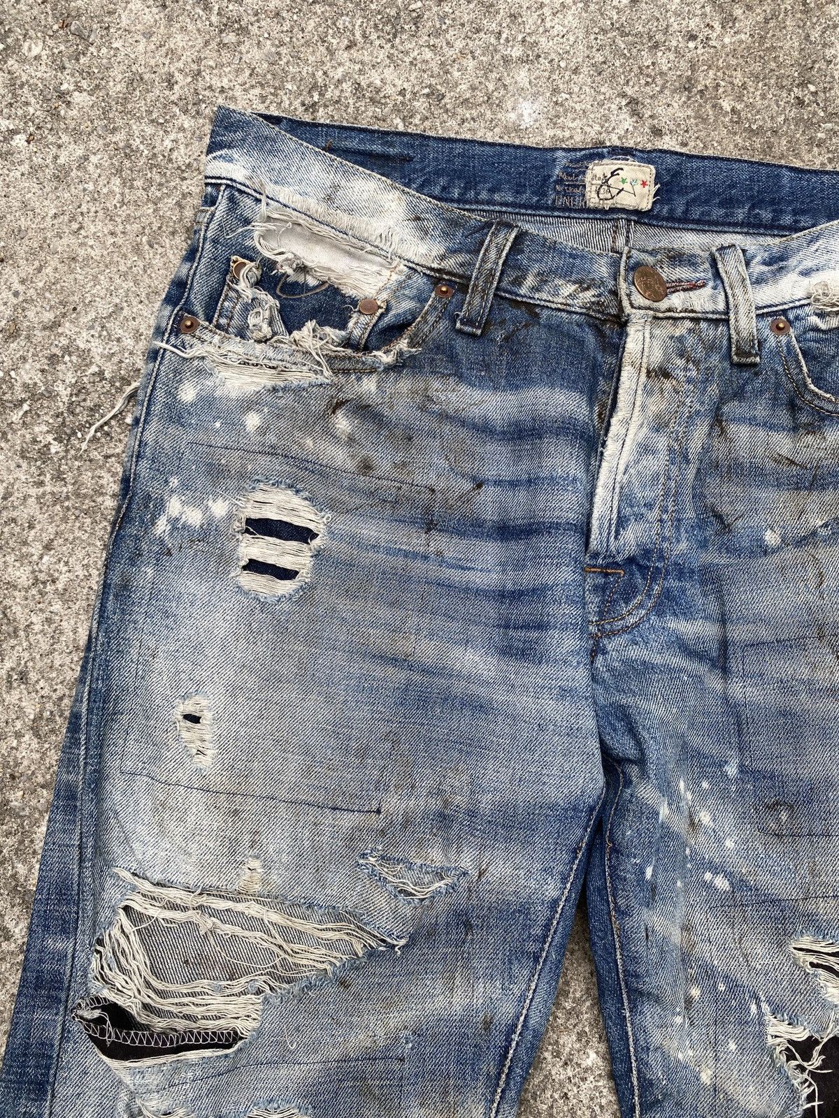 Energie Energie Italy Green Selvedge Distressed Denim Size US 32 / EU 48 - 8 Thumbnail