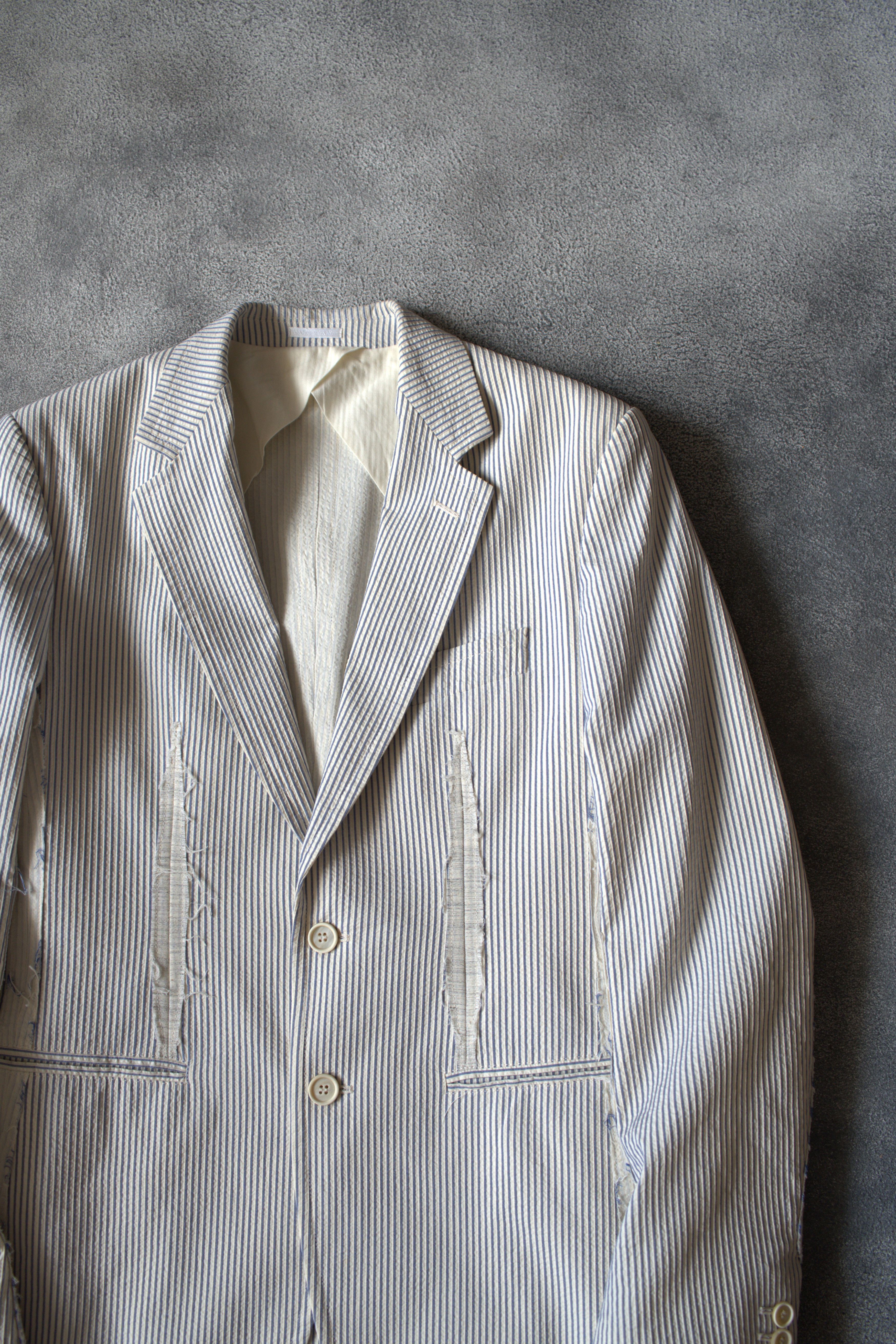 Alexander McQueen S/S 2006 Alexander McQueen RUNWAY Deconstructed Striped Suit Size 48R - 6 Thumbnail