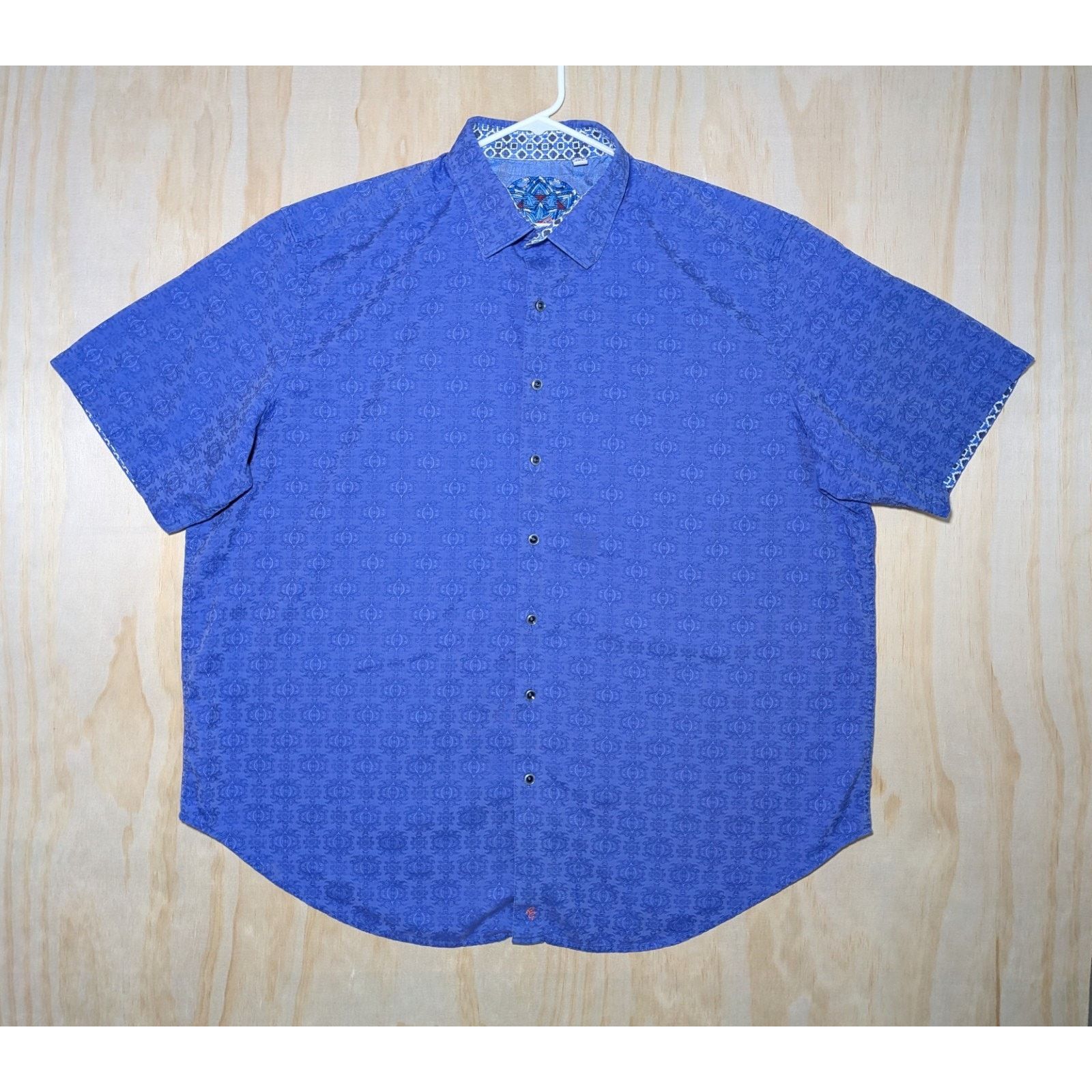 Robert Graham Robert Graham Men's 2XL Short Sleeve Button Down Shirt Blue Size US XXL / EU 58 / 5 - 1 Thumbnail