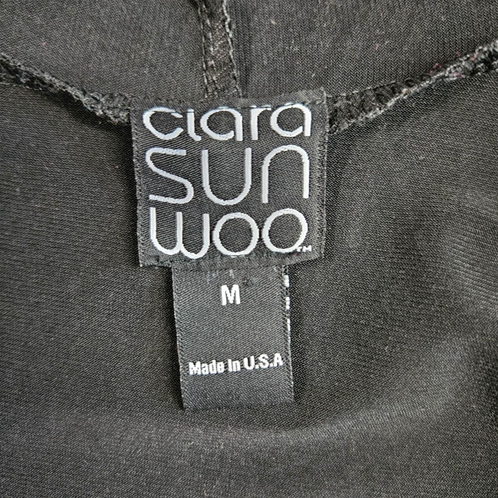 Vintage Clara Sun Woo Womens Cardigan Sz Medium Solid Black 3/4 Sleeve Open Front Size M / US 6-8 / IT 42-44 - 5 Thumbnail
