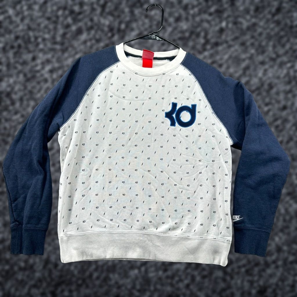 Nike VINTAGE Nike Sweatshirt Pullover Men’s Medium Kevin Durant Long Sleeve Blue White Crew Neck Comfort Seasonal Winter Classic Size US M / EU 48-50 / 2 - 1 Thumbnail