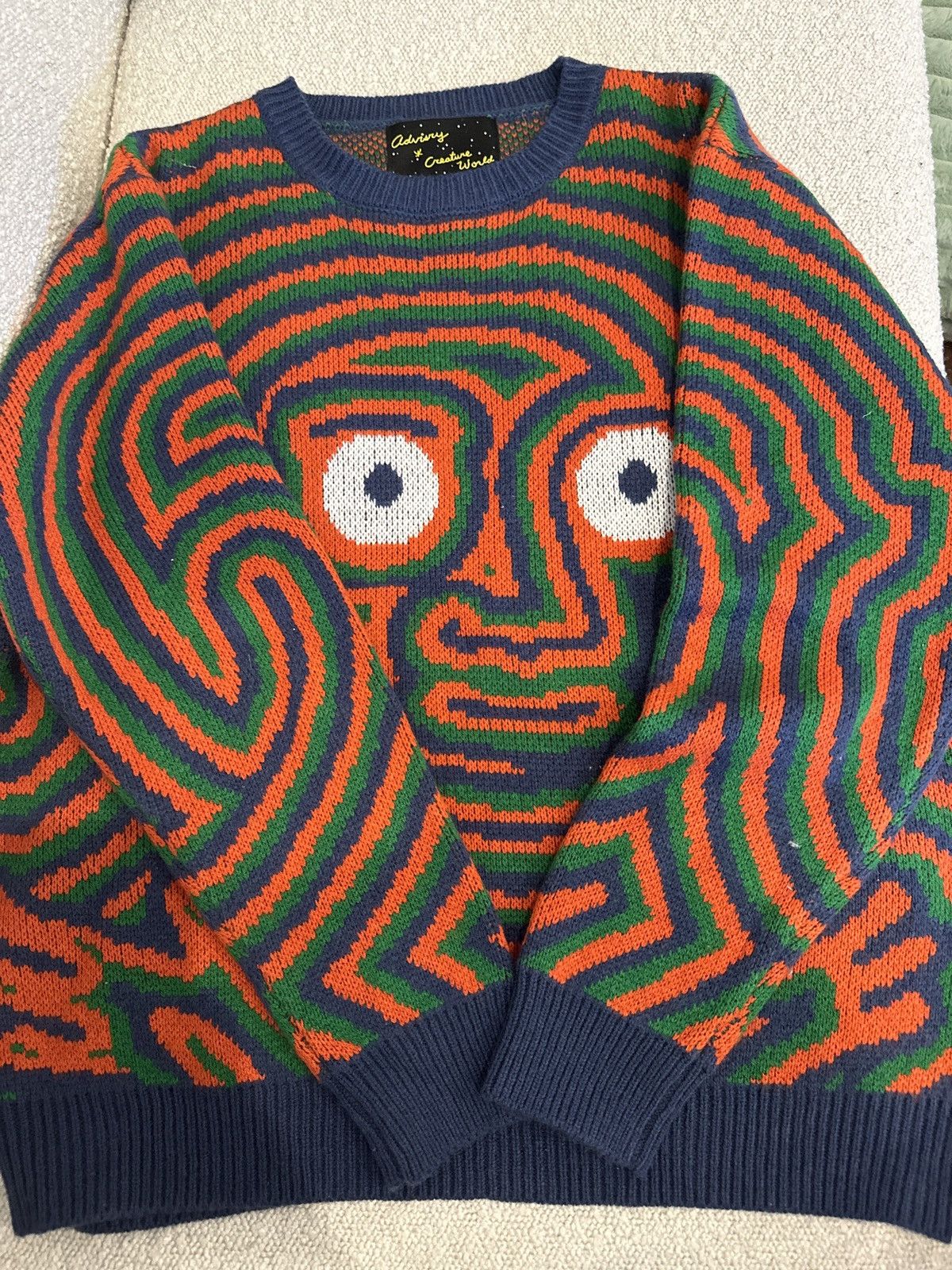 image of Creature World X Advsry Sweater Sweatshirt in Blue, Men's (Size Medium)