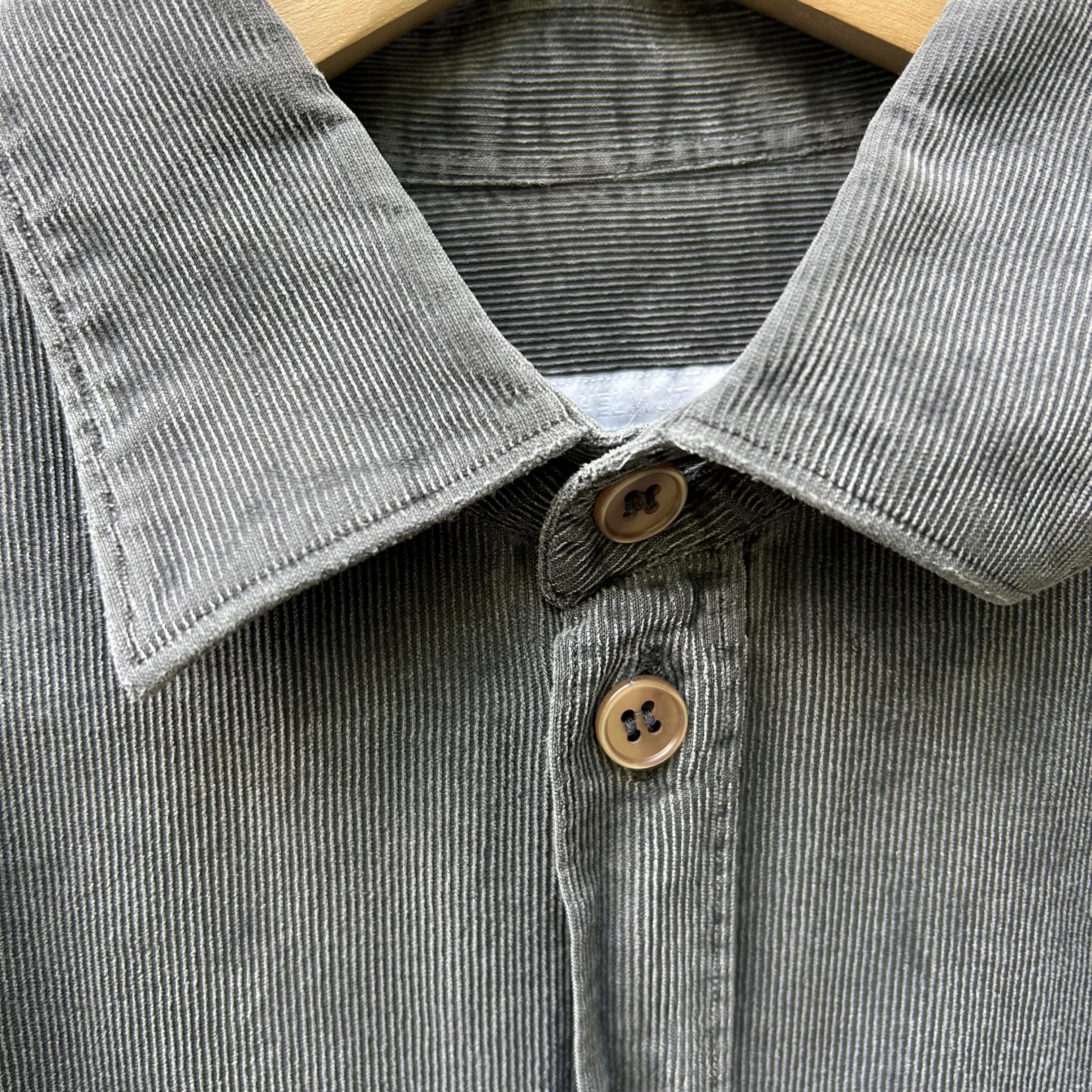 Helmut Lang Vintage Archive Helmut Lang Gray Corduroy Shirt Button Up Size US M / EU 48-50 / 2 - 3 Thumbnail