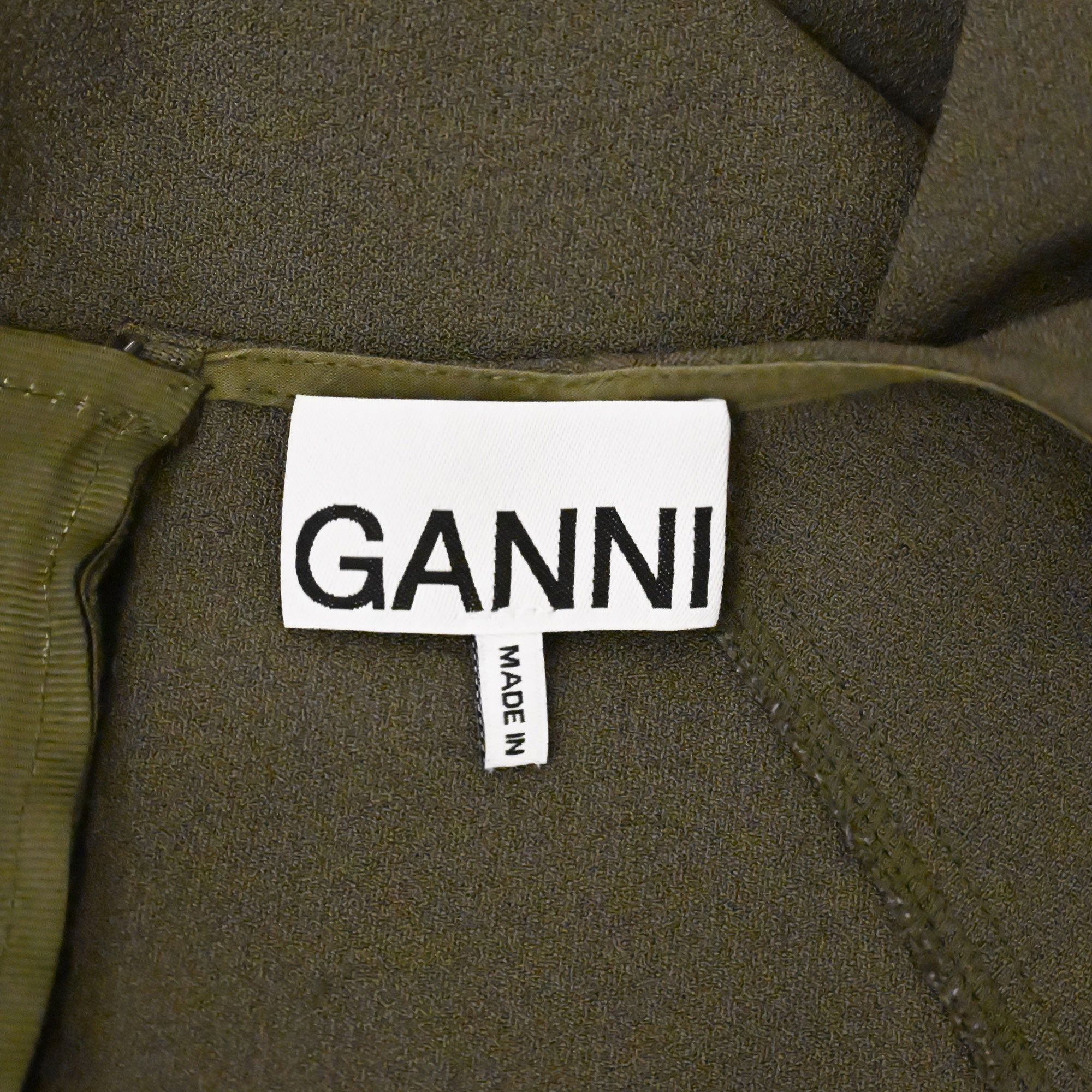Ganni Ganni puff sleeve blouse in khaki green size S Size S / US 4 / IT 40 - 8 Thumbnail