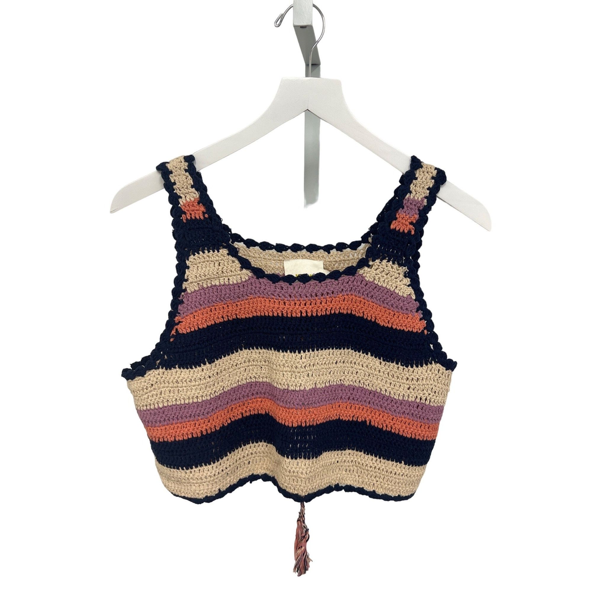 Anthropologie Maeve Crochet Cropped Top With Open Back Tie Detail Size S / US 4 / IT 40 - 3 Thumbnail