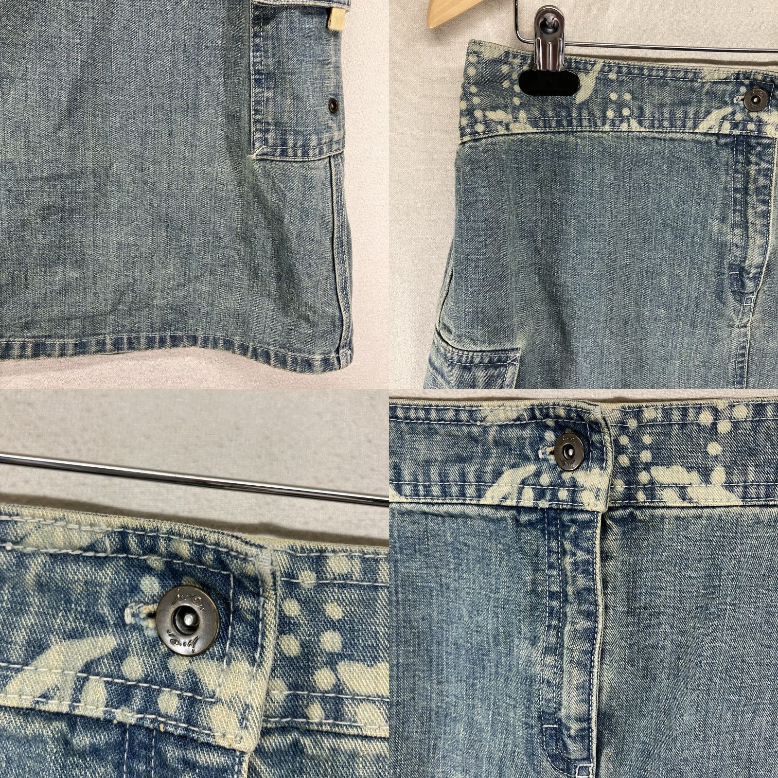 Denime VINTAGE Women's 90s Short Denim Skirt Sz 10 Blue Cotton Denim A-Line Pockets Washed Out Deco Waist Mid Relaxed Casual Mens? No gender. End. Size 32" / US 10 / IT 46 - 8 Thumbnail